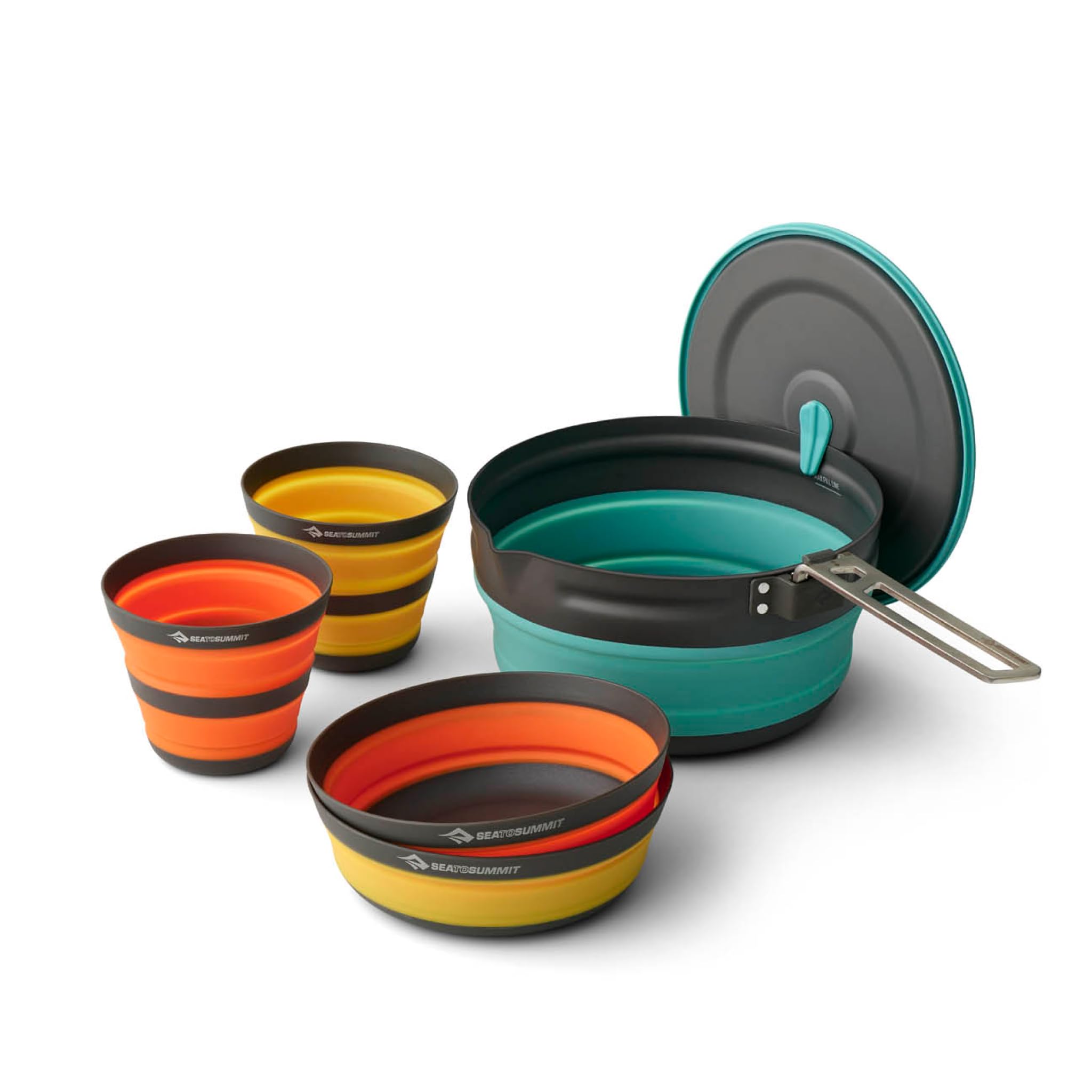 Sea to Summit Frontier Ultralight Collapsible Cook Set for 2 - 1 Pot, 2 Bowls & 2 Cups | Compact Camping Cookware for Backpacking, Hiking & Outdoor Adventures