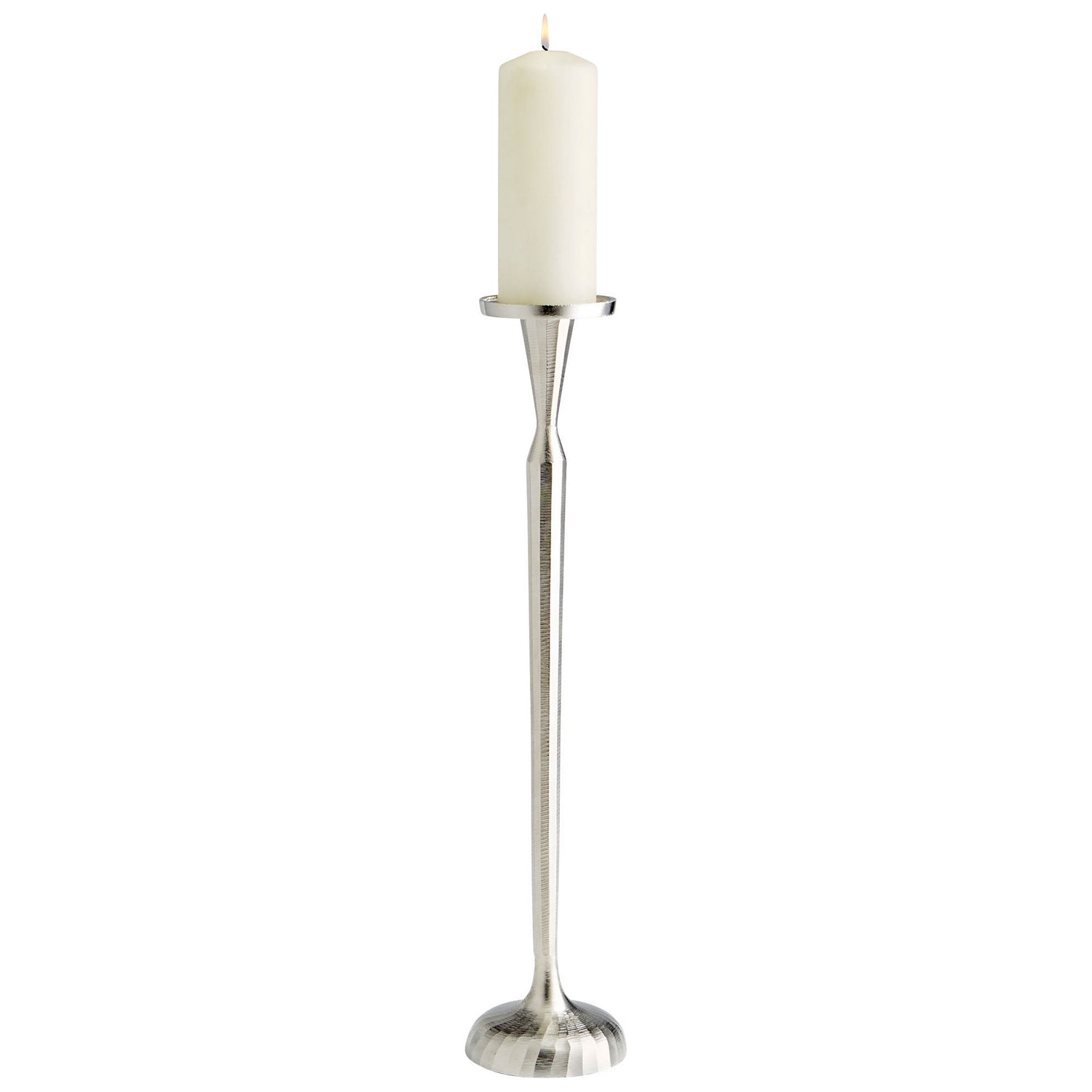Cyan Design 10203 Reveri Large Nickel Candle Holder - Elegant Home Decor for Dining Table, Wedding Centerpiece & Holiday Decorations