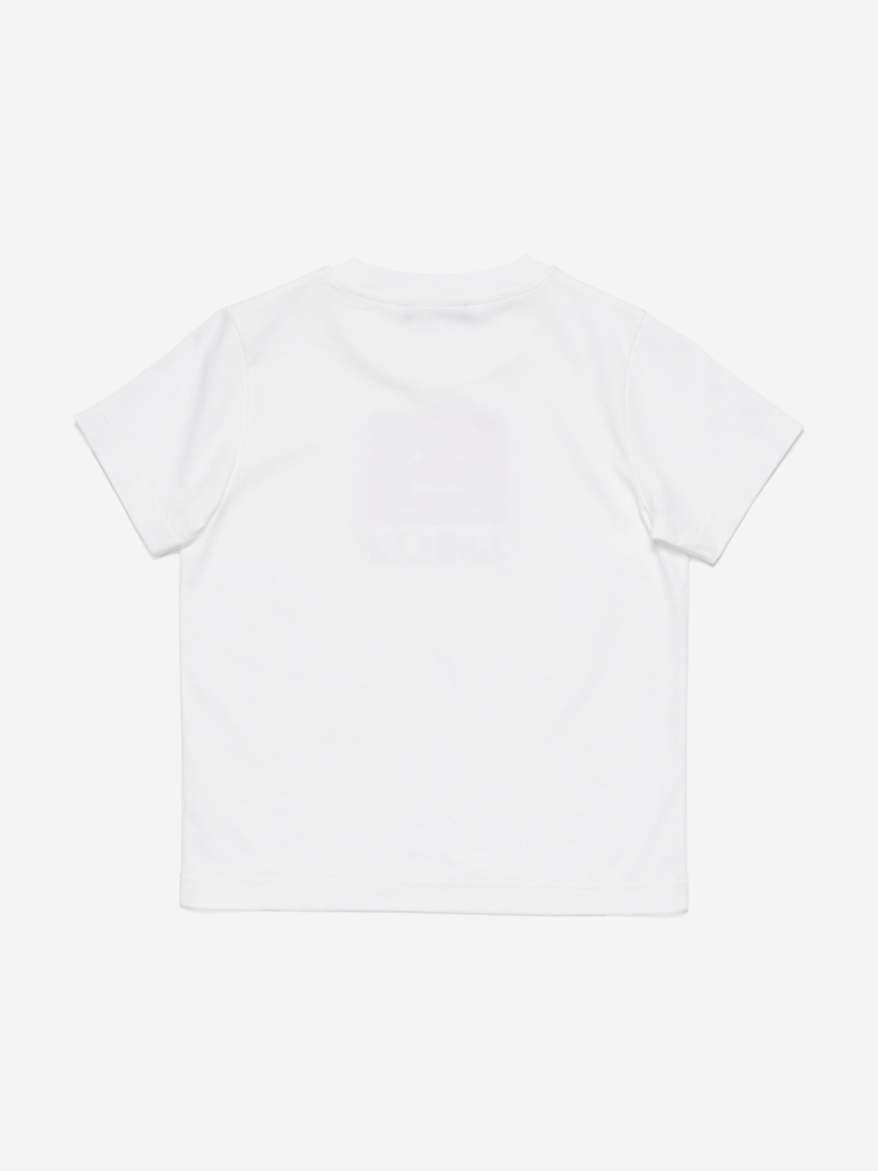 Acne Studios Kids Nash Smiling Face T-Shirt - White Cotton Graphic Tee for Boys & Girls | Casual Wear, Playdates & Family Outings