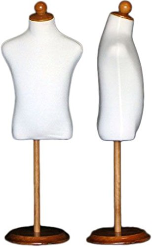 Adjustable Wood Stand Toddler Dress Form - Size 5C, White | Perfect for Sewing, Fitting, and Displaying Children's Clothing