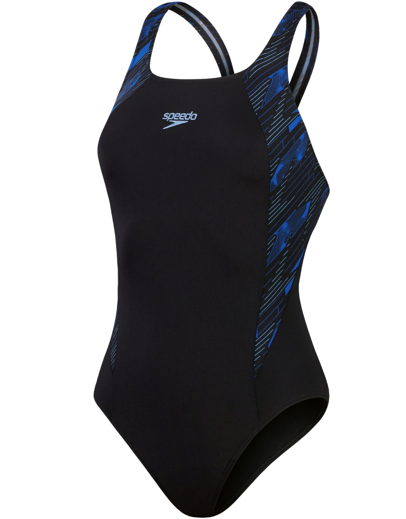 Hyperboom Splice Muscleback Swimsuit for Men - High Performance Swimwear in Black/Blue - Perfect for Swimming, Beach, and Water Sports