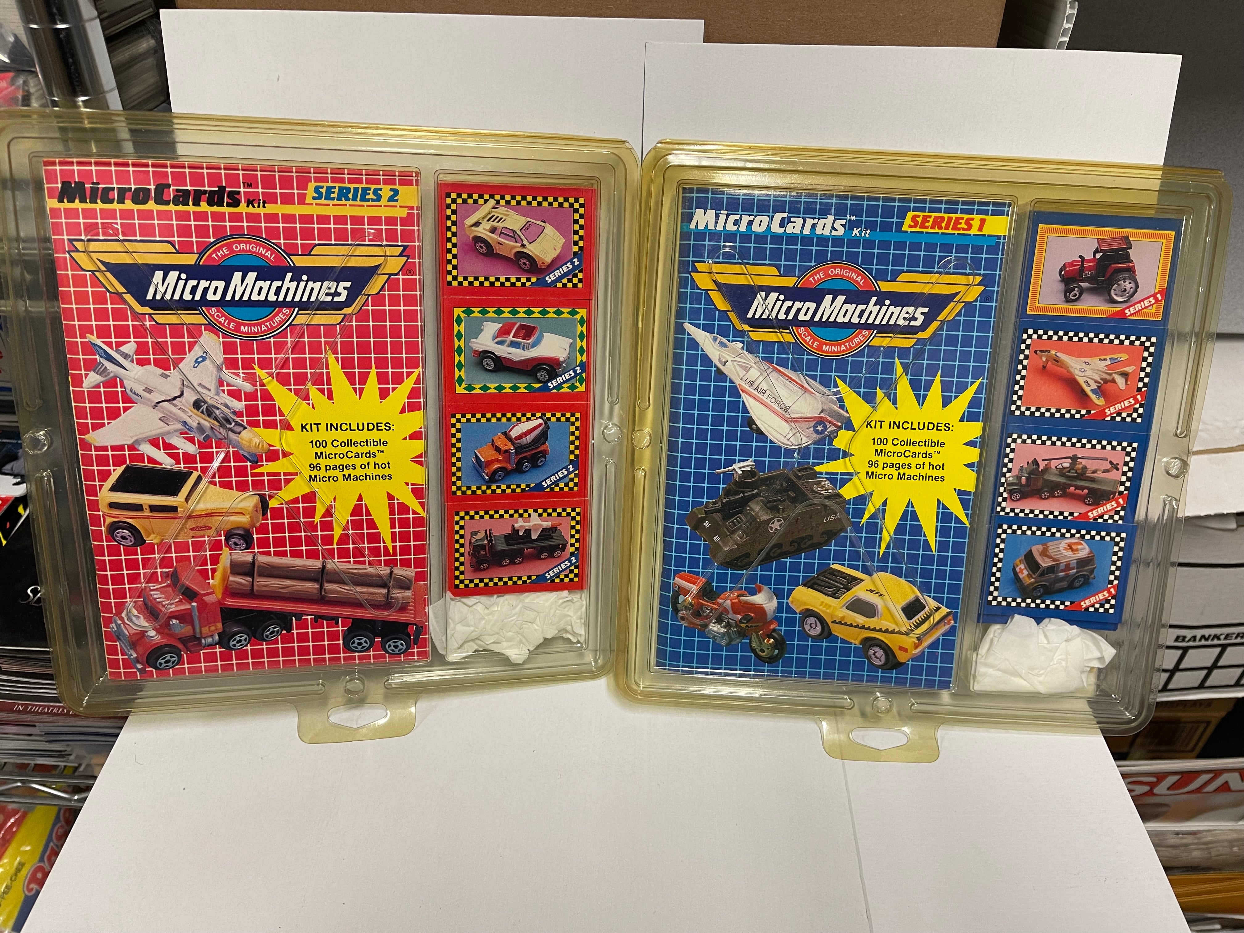 Vintage Micro Machines Series 1 & 2 Complete Card Sets with Albums - 1980s & 1990s Collectible Toy Cars - Perfect for Nostalgic Display & Childhood Memories