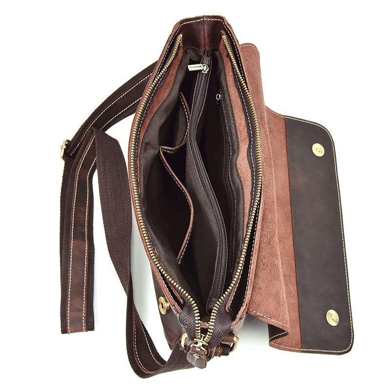 Premium Genuine Cow Leather Men's Shoulder Bag - Luxury Business Briefcase & Laptop Messenger Bag for Professionals | Office, Work, Travel & Daily Commute