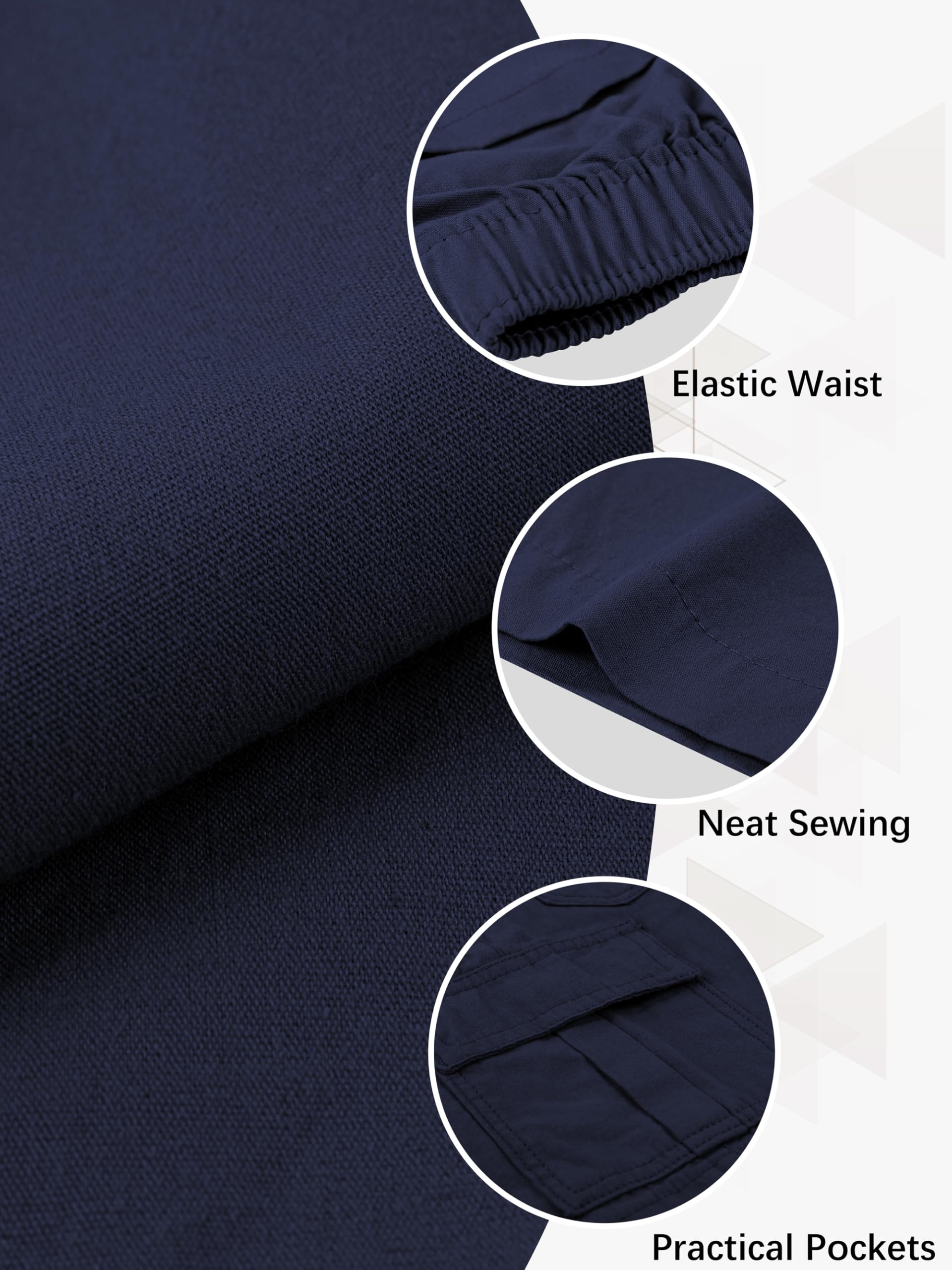 OHD 3 Pack Boys' Uniform Shorts - Classic Fit Cargo Jogger Shorts for Toddler & Kids | School Uniform, Summer Play & Casual Wear