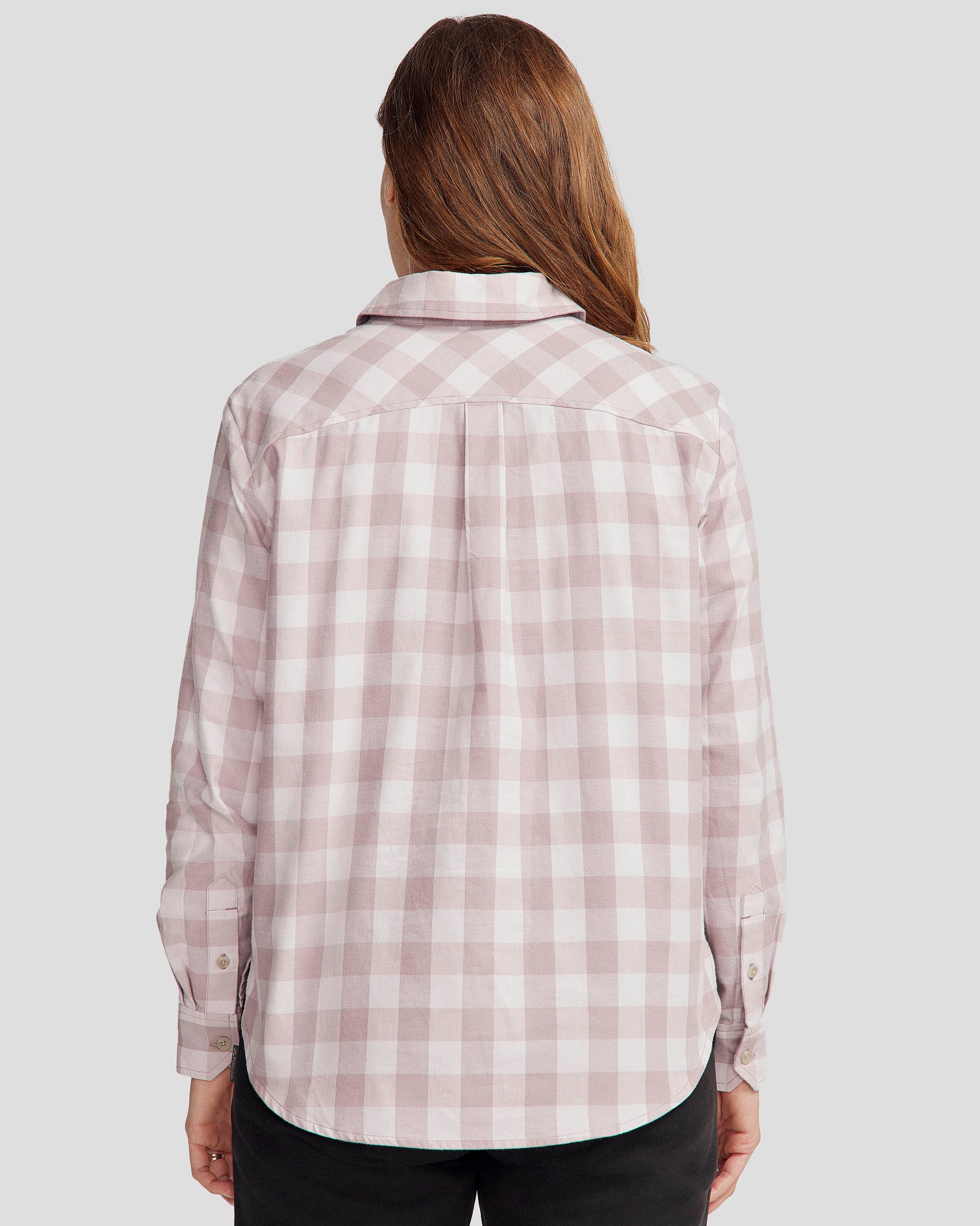 Women's Fyfe Long Sleeve Shirt - Thistle Gingham Plaid Top for Casual Wear & Office Outfits | Stylish Fall & Winter Fashion