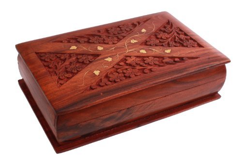 Handmade Wooden Jewelry Box - Keepsake Storage Chest for Necklaces, Rings & Bracelets | Black Friday Home Decor Gift by Store Indya | Perfect for Bedroom, Dresser & Travel Organizer