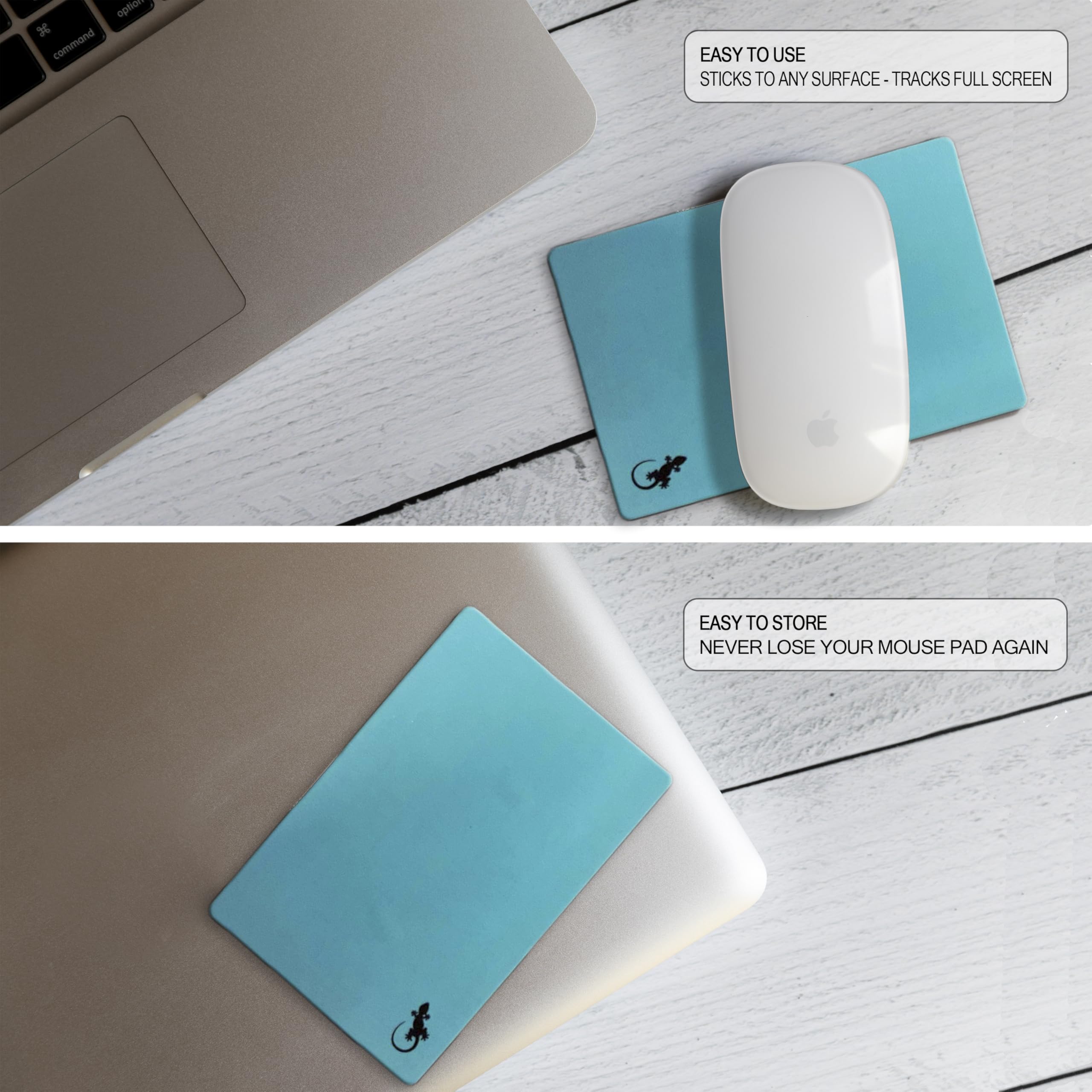 Non-Slip Adhesive Travel Mouse Pad - Blue | Portable Desk Mat for Laptop & Office Use | Perfect for Work, Gaming & Travel Accessories