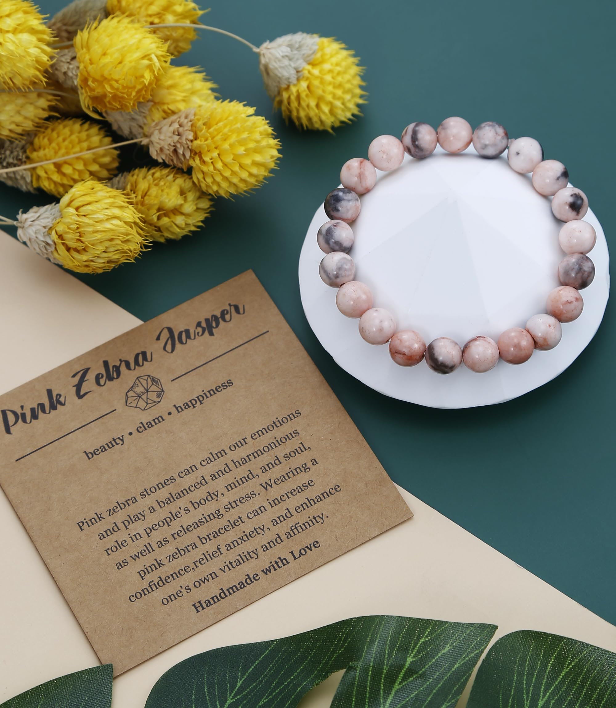 BOMAIL 9PCS Natural Crystal Bracelets for Women & Men - 8mm Semi-Precious Gemstone Beaded Stretch Bracelets, Healing Stone Yoga Jewelry for Meditation, Spiritual Gifts & Boho Fashion Accessories