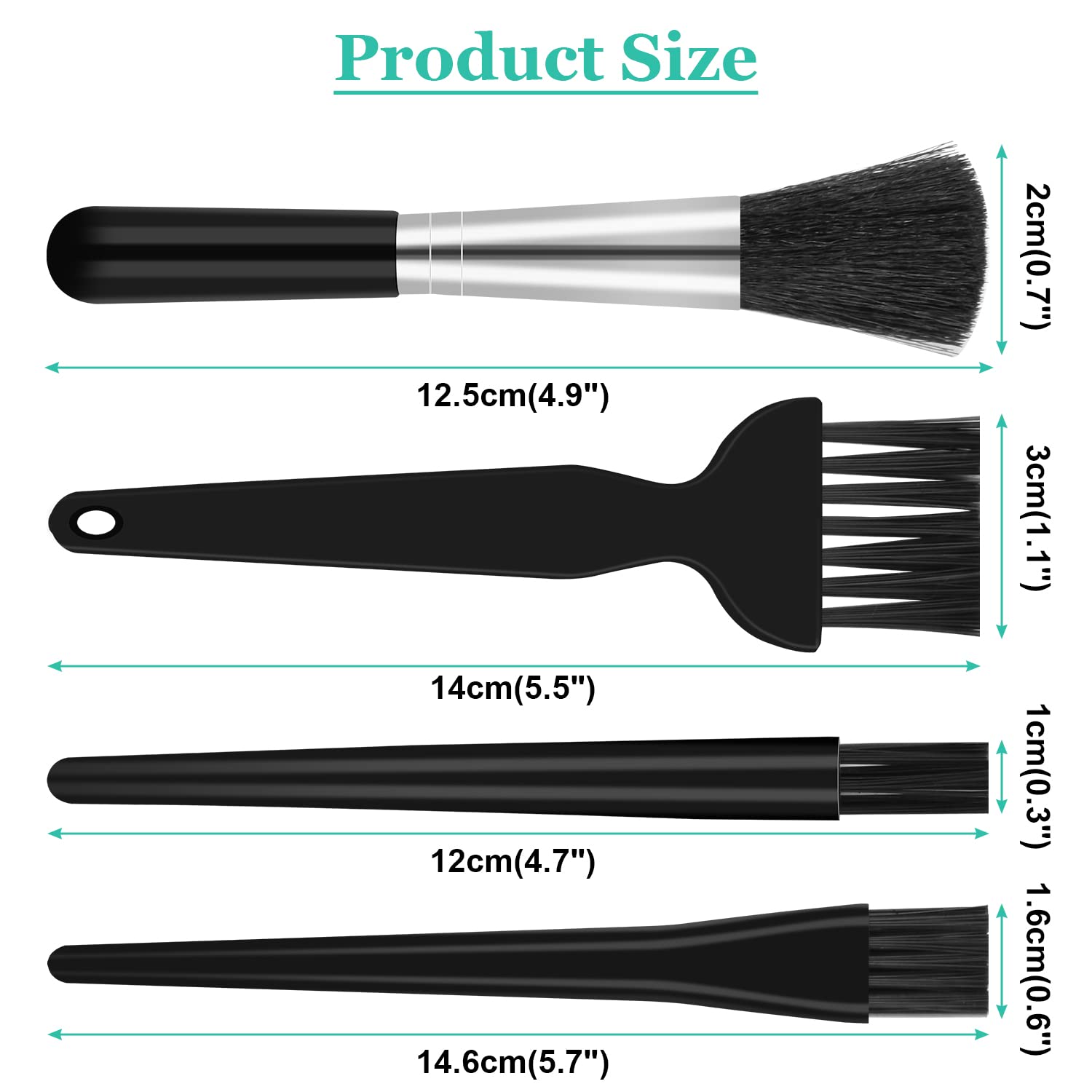 4 Pcs Anti Static Cleaning Brushes for PC Keyboard & Car Interior
