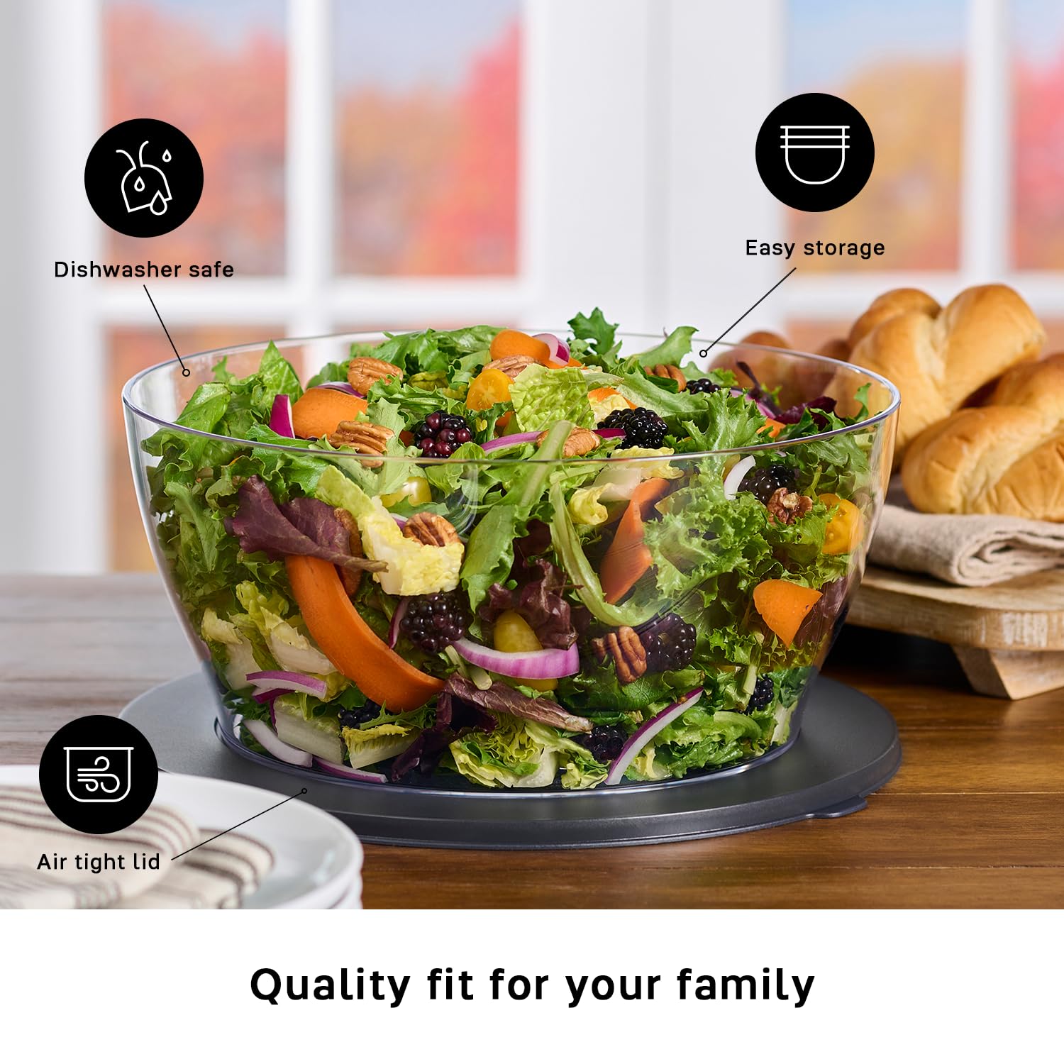Tupperware Crystal Clear Store & Serve Collection 25.25 Cup Tritan/Copolyester Bowl - BPA Free, Dishwasher Safe Food Storage Container (6 Liter) - Perfect for Meal Prep, Leftovers & Party Serving