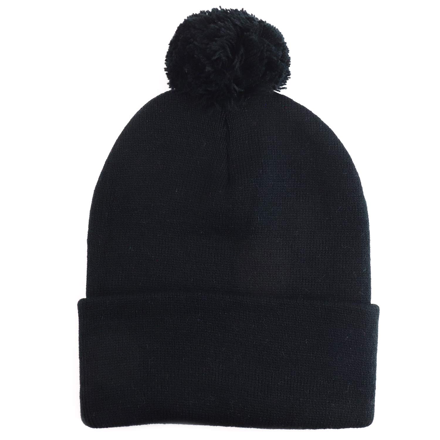 Cozy Solid Pom Pom Winter Beanie - Soft & Stretch Knit Hat for Women & Men - Perfect for Cold Weather, Outdoor Activities & Fashion Accessories