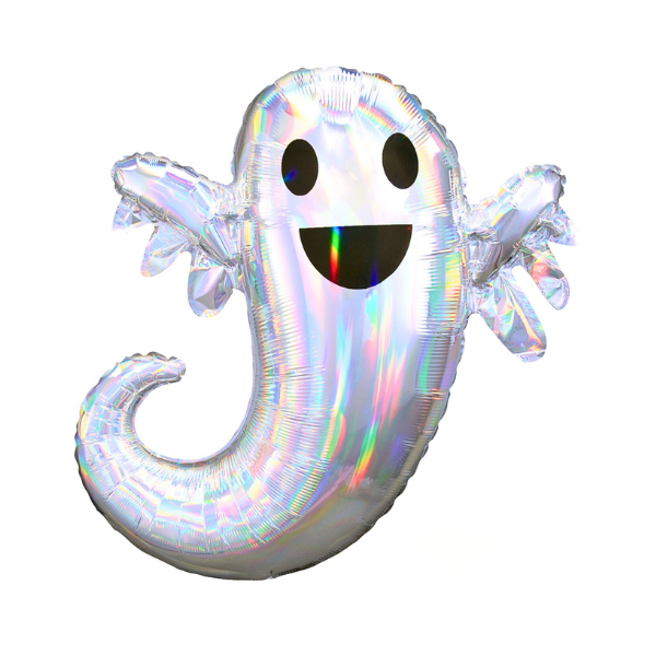 28 Inch Iridescent Ghost Halloween Decor - Shimmering Rainbow Effect for Indoor/Outdoor Party, Haunted House, and Spooky Yard Decorations