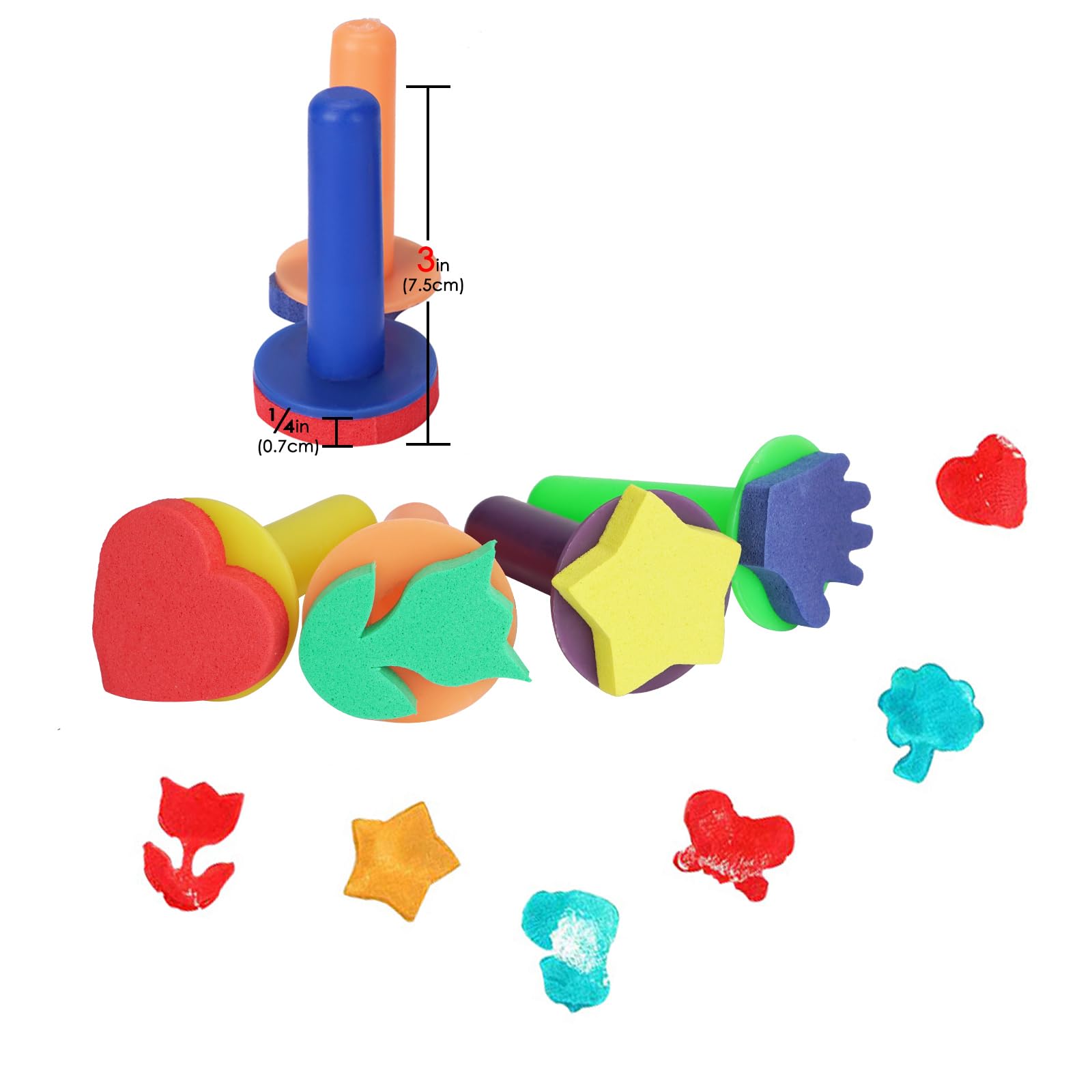 Kids Painting Sponges Set - Non-Toxic Foam Art Stamps & Brushes for Toddlers Early Learning, DIY Craft Drawing Tools - Perfect for Classroom, Home, Birthday Party Activities (1 Pack)