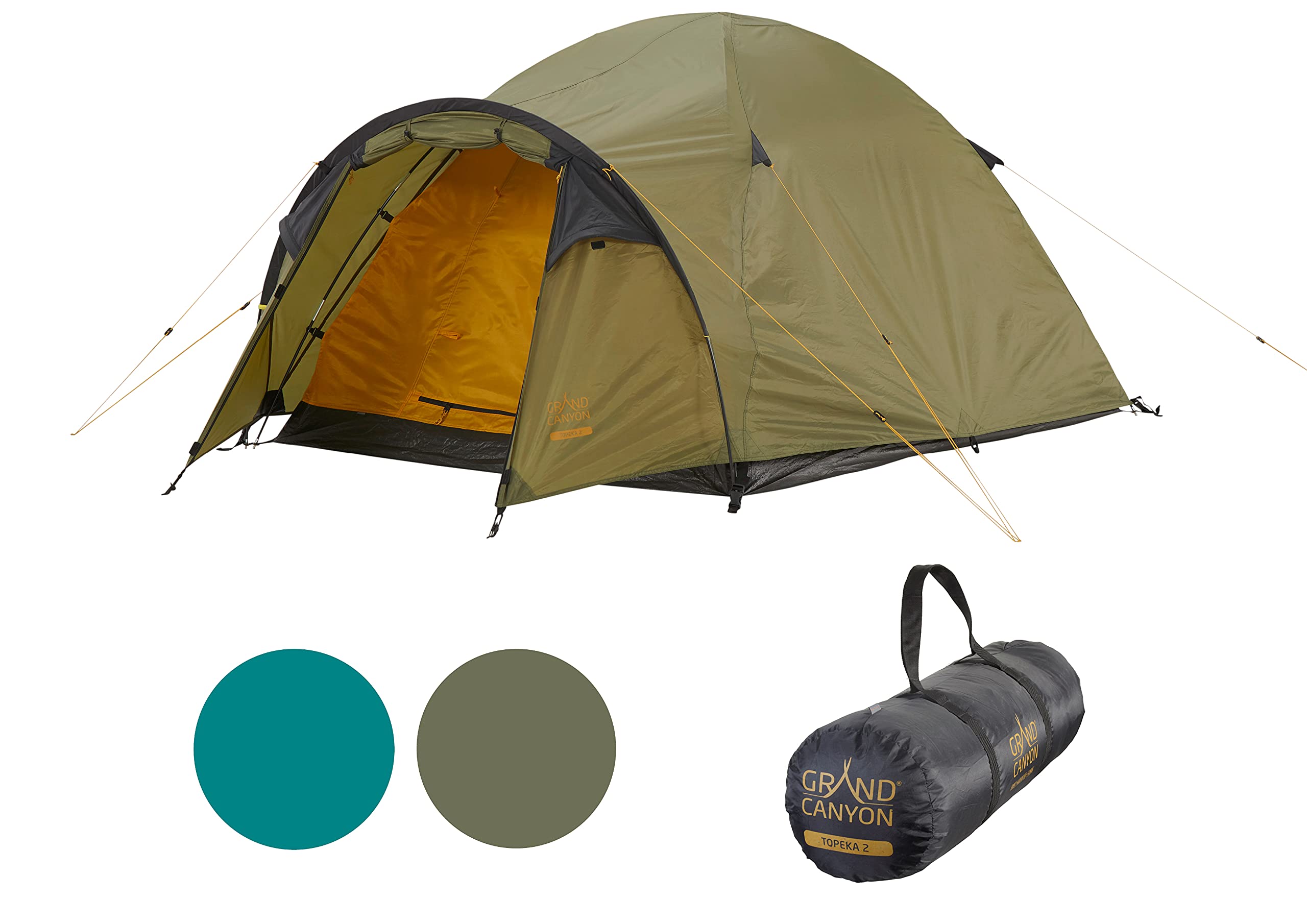 Grand Canyon Tents Topeka 2-Person Camping Tent - Lightweight Waterproof Backpacking Tent for Hiking, Outdoor Adventures & Family Camping Trips