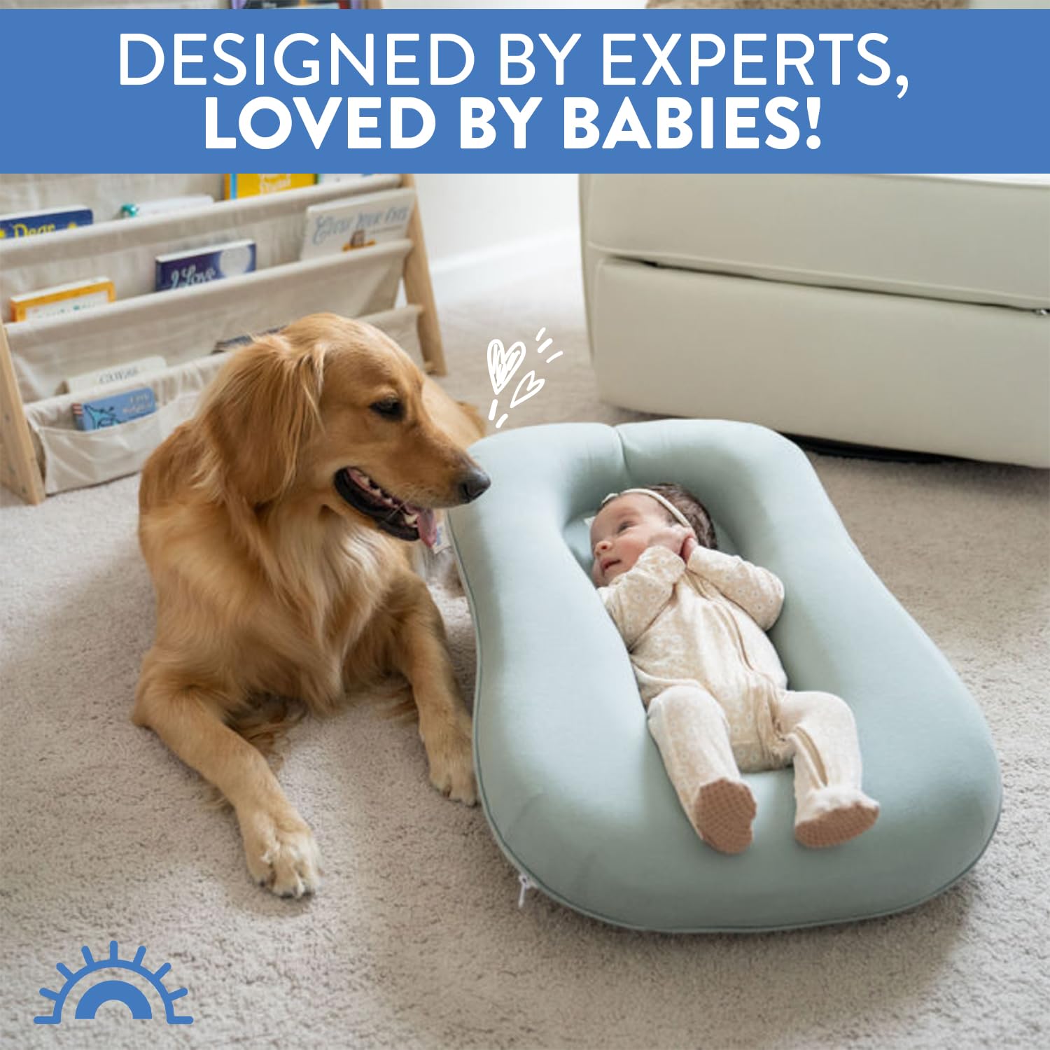 **Learn & Lounge Baby Lounger Pillow for Newborns – Ergonomic Infant Support Pillow for Safe Sleeping & Playtime – Portable, Machine Washable, Anti-Reflux Design – Space Gray – Perfect for Nursery, Travel & Tummy Time**