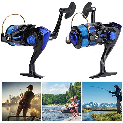 **YF Series 2000-Black Fishing Reel - 12BB Ball Bearing, Plastic Plated for Freshwater & Saltwater Fishing - Perfect for Bass, Trout, and Offshore Angling**