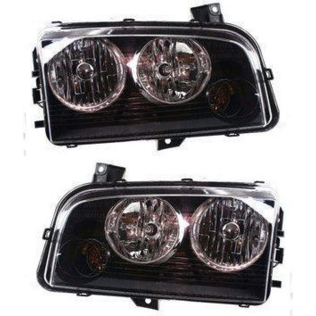 2006-2007 Dodge Charger Headlight Assembly Pair - Driver & Passenger Side CAPA Certified (CH2502163C) - Perfect for Night Driving & Vehicle Restoration Projects