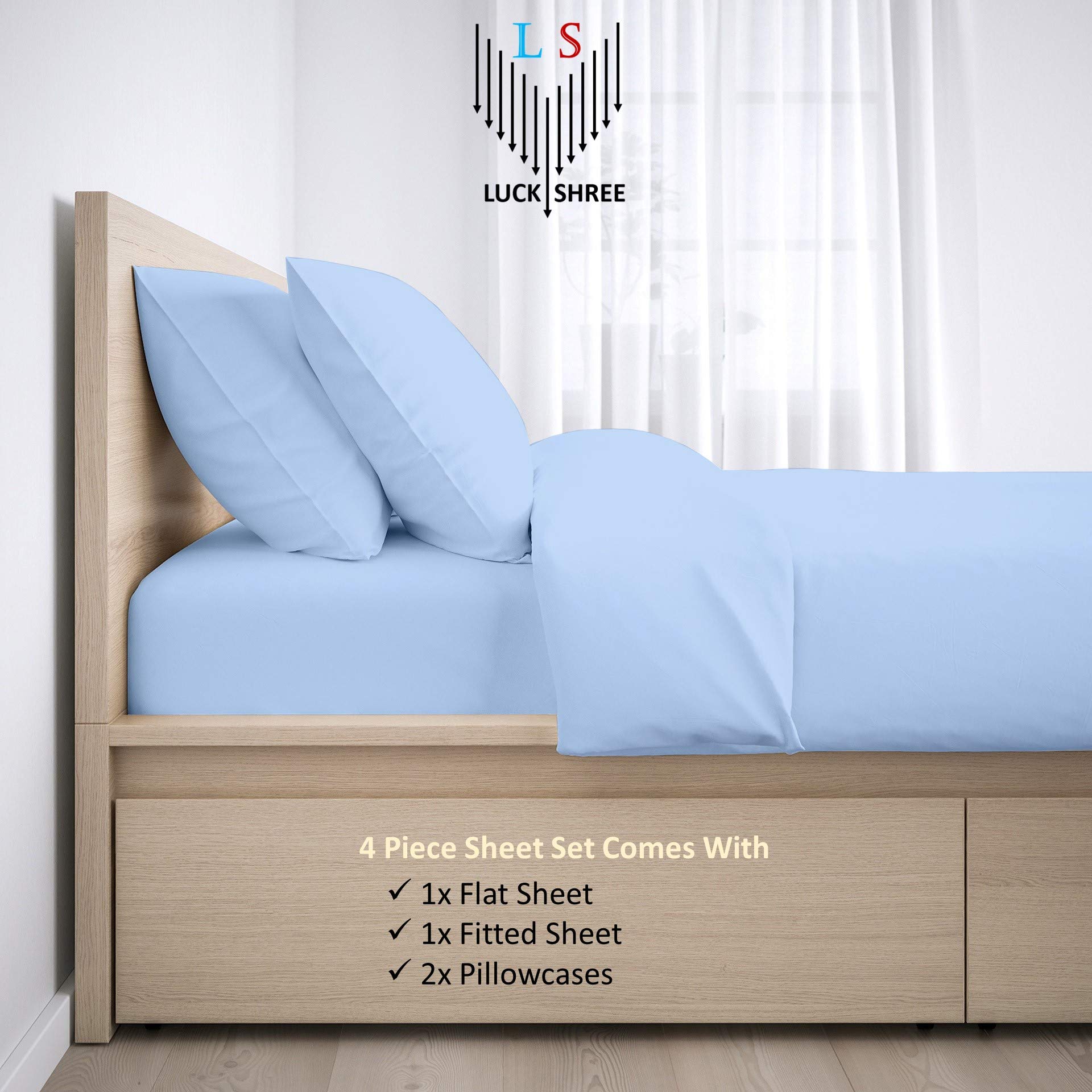 800 Thread Count 100% Egyptian Cotton Sheets Set - 4-Piece Extra Deep Pocket (16