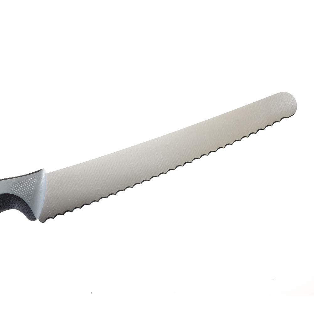 Mercer Culinary Millennia 10-Inch Wavy Edge Stainless Steel Bread Knife - Professional Gray Kitchen Knife for Slicing Bread, Cakes & Pastries - Perfect for Bakeries, Restaurants & Home Baking