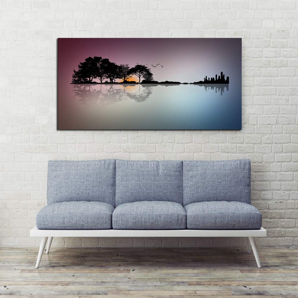 Premium DZL Art A72674 Guitar Island Canvas Wall Art - Modern Home Decor for Living Room, Bedroom, Bathroom & Kitchen - Perfect Music Lover Gift & Man Cave Wall Decor - Ideal for Housewarming, Birthday & Anniversary Gifts