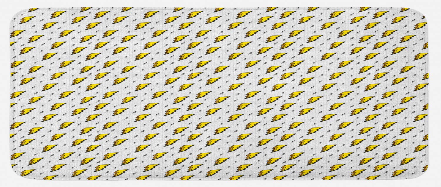 Vintage Abstract Kitchen Mat - Non-Slip, 47x19