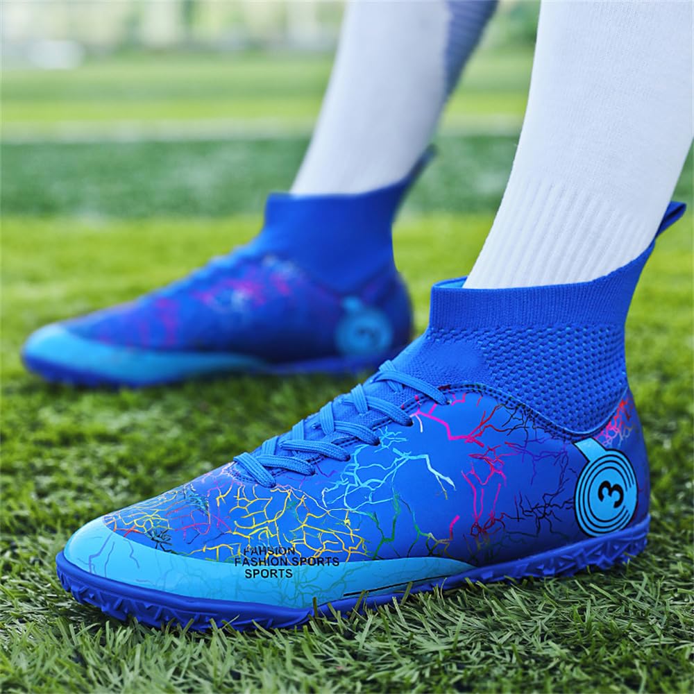 Youth Soccer Shoes for Boys & Girls - Firm Ground Turf Sneakers for Outdoor Training
