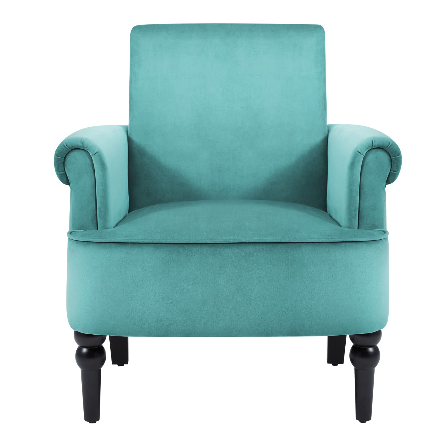 MELLCOM Modern Velvet Accent Chair - Comfy Upholstered Lounge Armchair with Sturdy Gourd Legs for Living Room, Bedroom, Reading Nook | Perfect for Relaxing, Reading & Home Decor (Green)