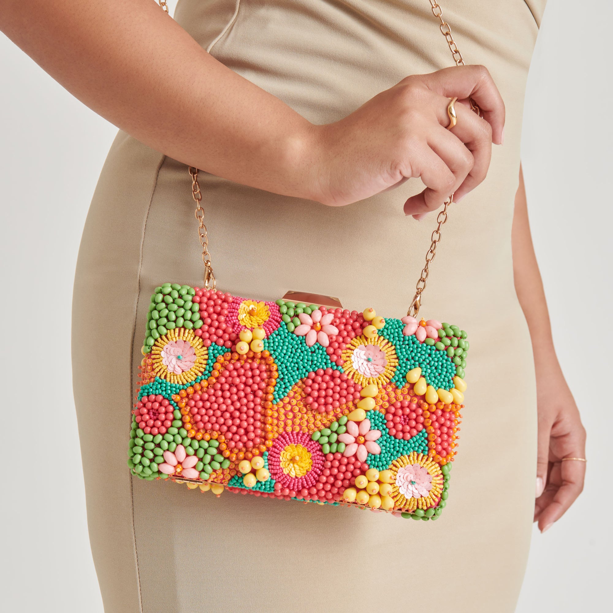 TAORMINA CLUTCH MULTI BEADED - Elegant Beaded Evening Bag for Women | Perfect for Parties, Weddings & Special Occasions