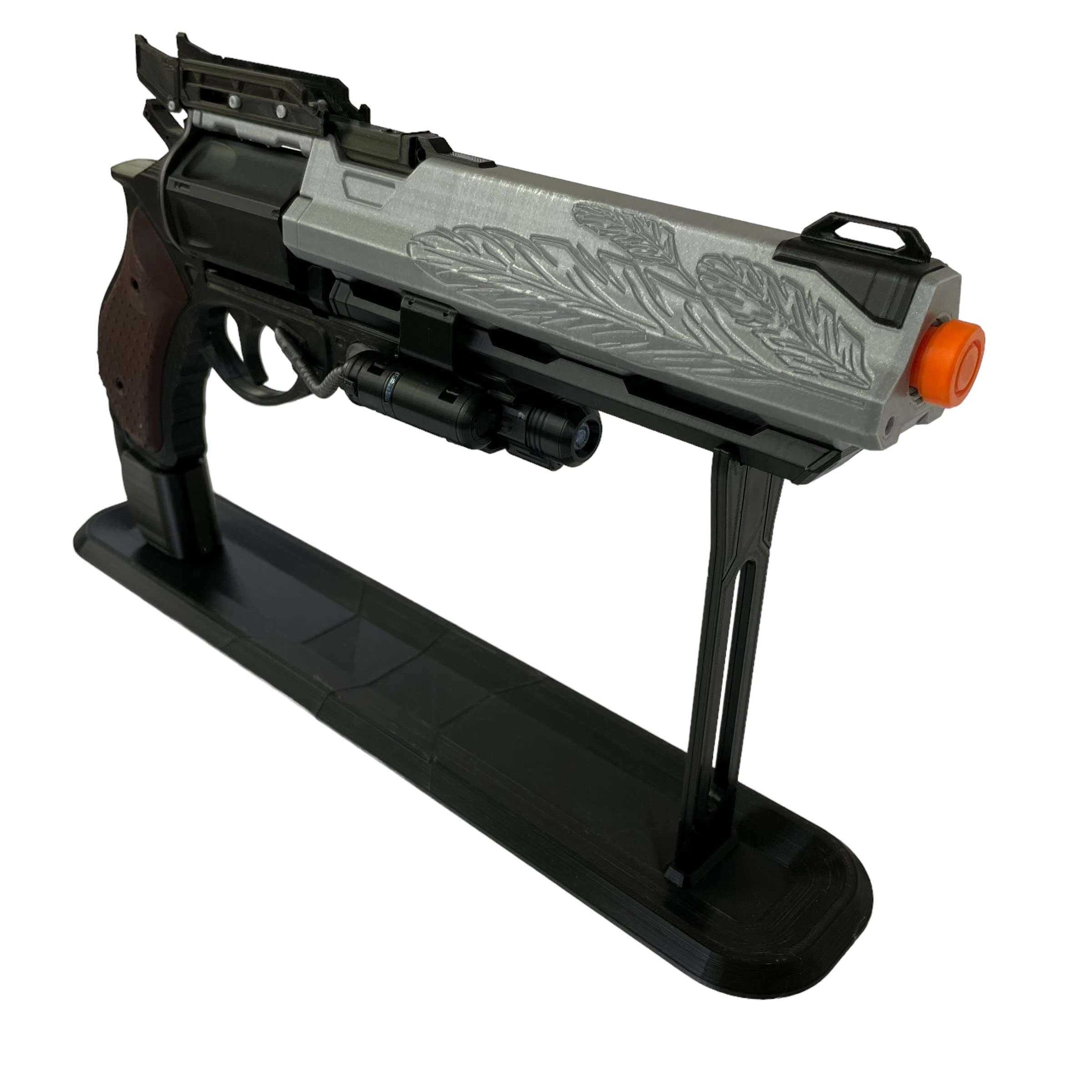 Hawkmoon Hand Cannon Replica - Assembled with Display Stand | Collectible Prop for Cosplay, Gaming Enthusiasts & Home Decor