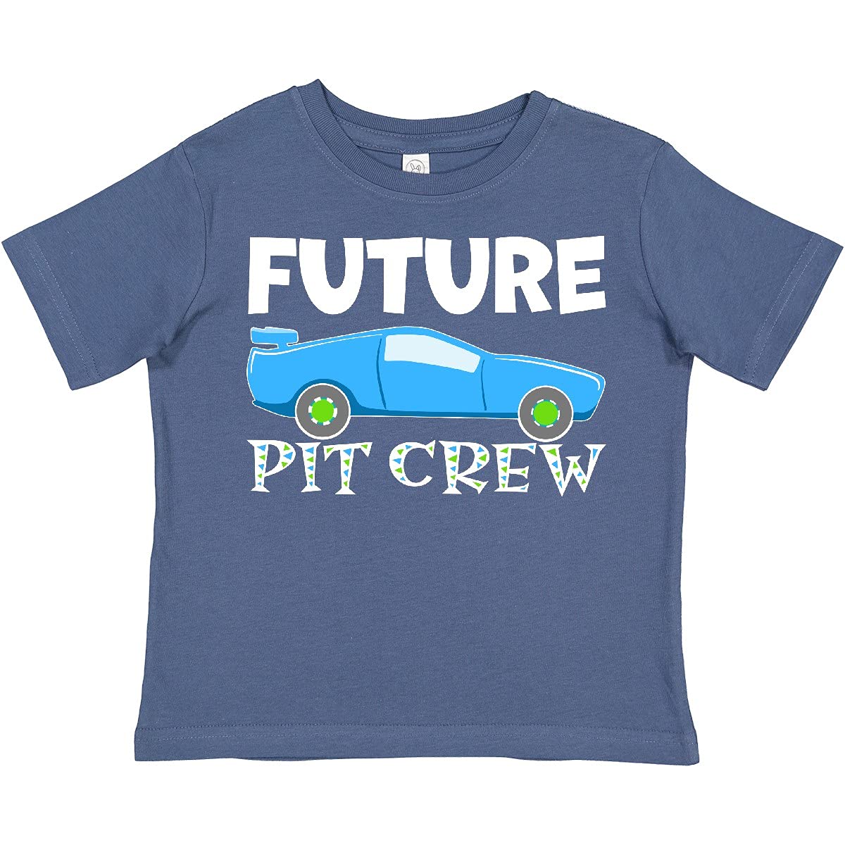 Inktastic Future Pit Crew Blue Race Car Toddler T-Shirt - Cute Toddler Boys' Racing Tee for Car Lovers - Perfect for Birthday Parties, Races & Casual Wear