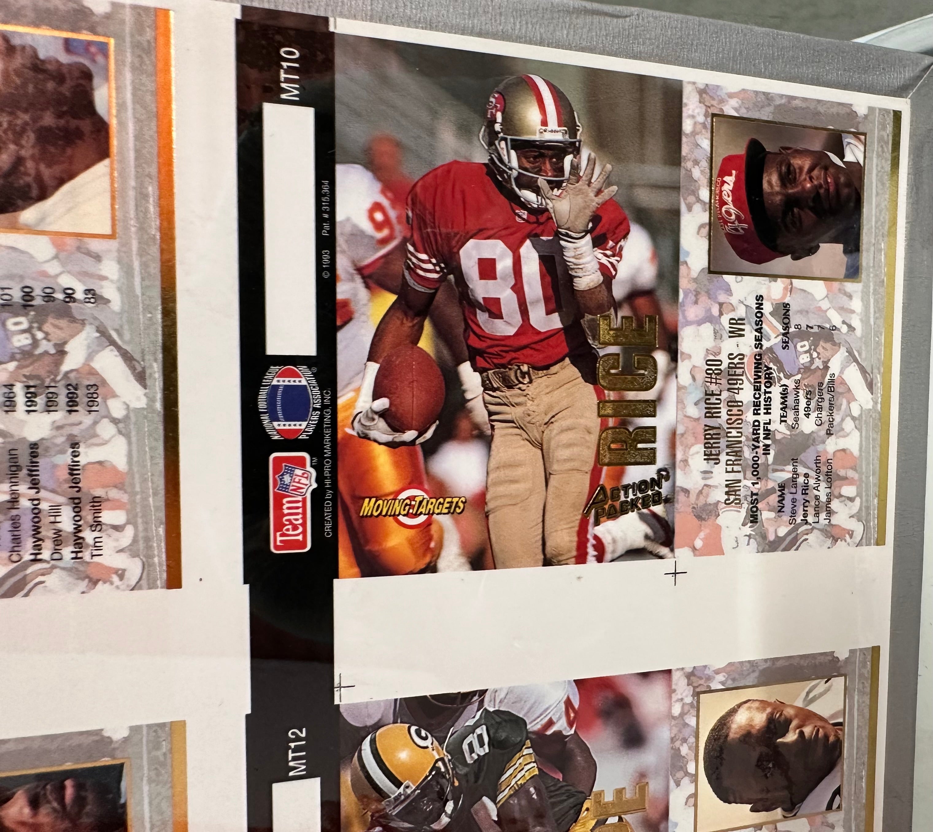 1993 Rare Uncut Football Cards Sheet - Action Packed Collectible for Sports Memorabilia Enthusiasts | Perfect for Framing, Display, and Investment