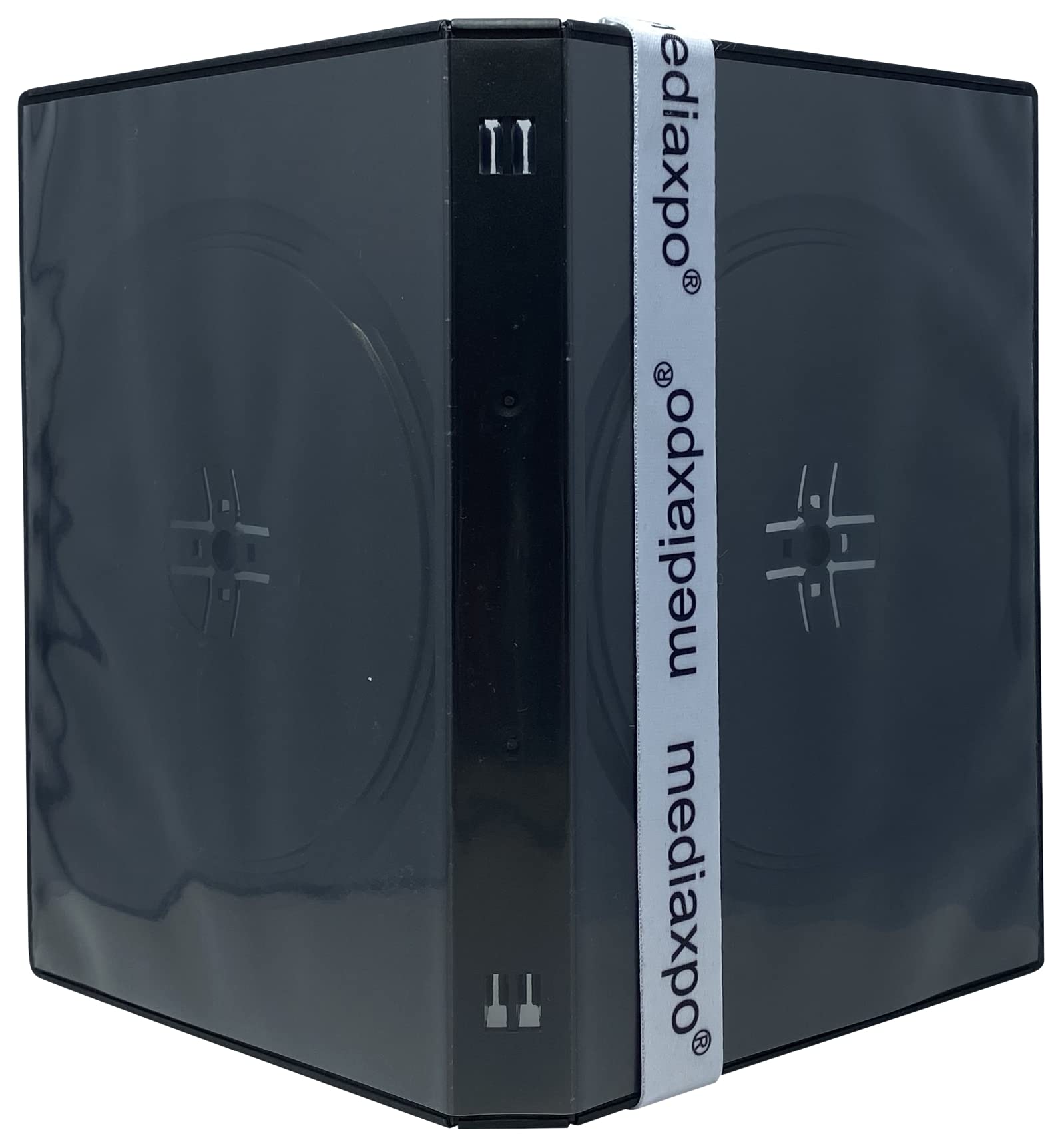 100 Pack Black 6 Disc DVD Cases with Clear Sleeves - Bulk Storage for Movies, Music, Games & Data - Perfect for Home Collections, Media Libraries & Office Organization