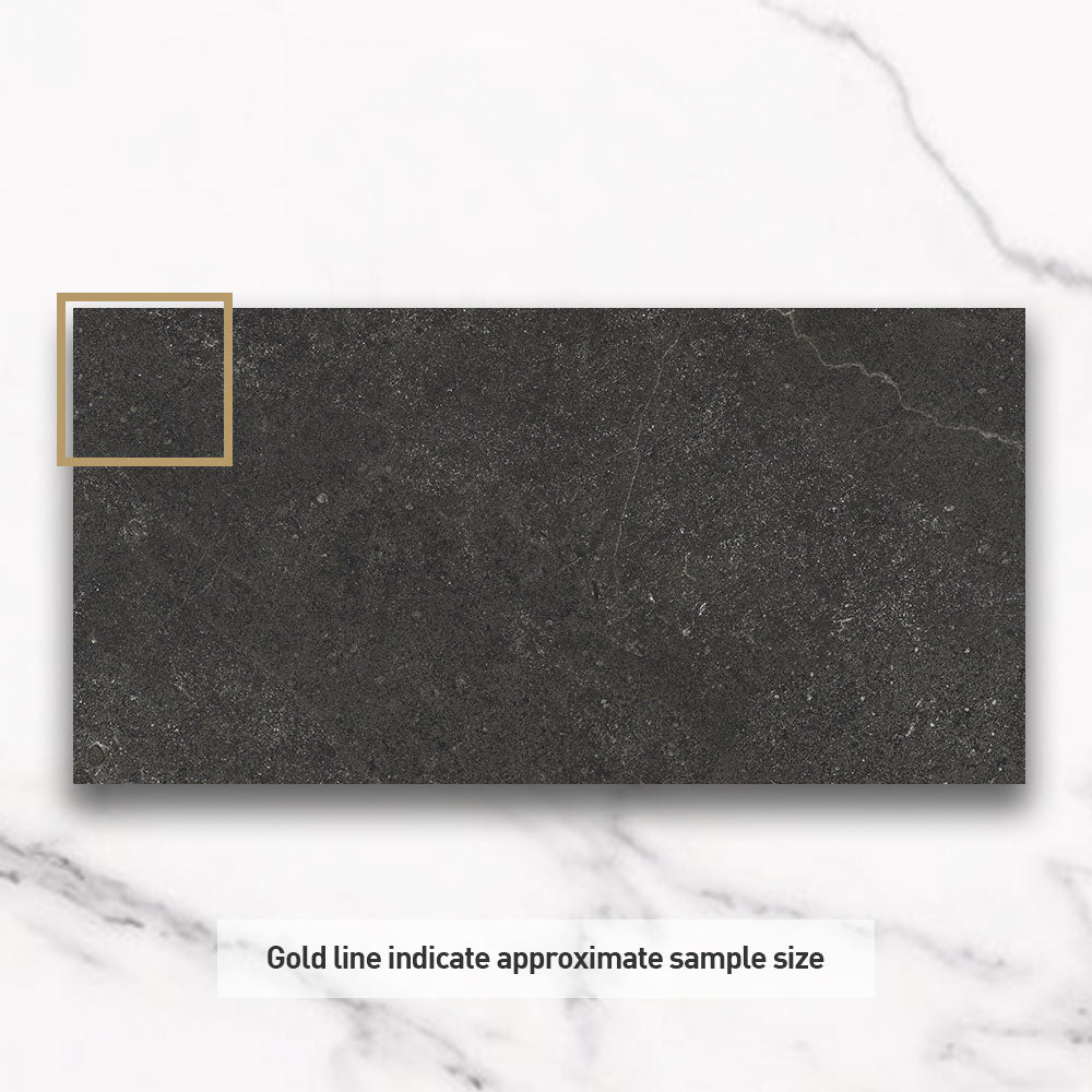 Magione Charcoal 300x600mm Matte Porcelain Tile - Marble Look Wall & Floor Tile for Bathroom, Kitchen & Living Room Renovation
