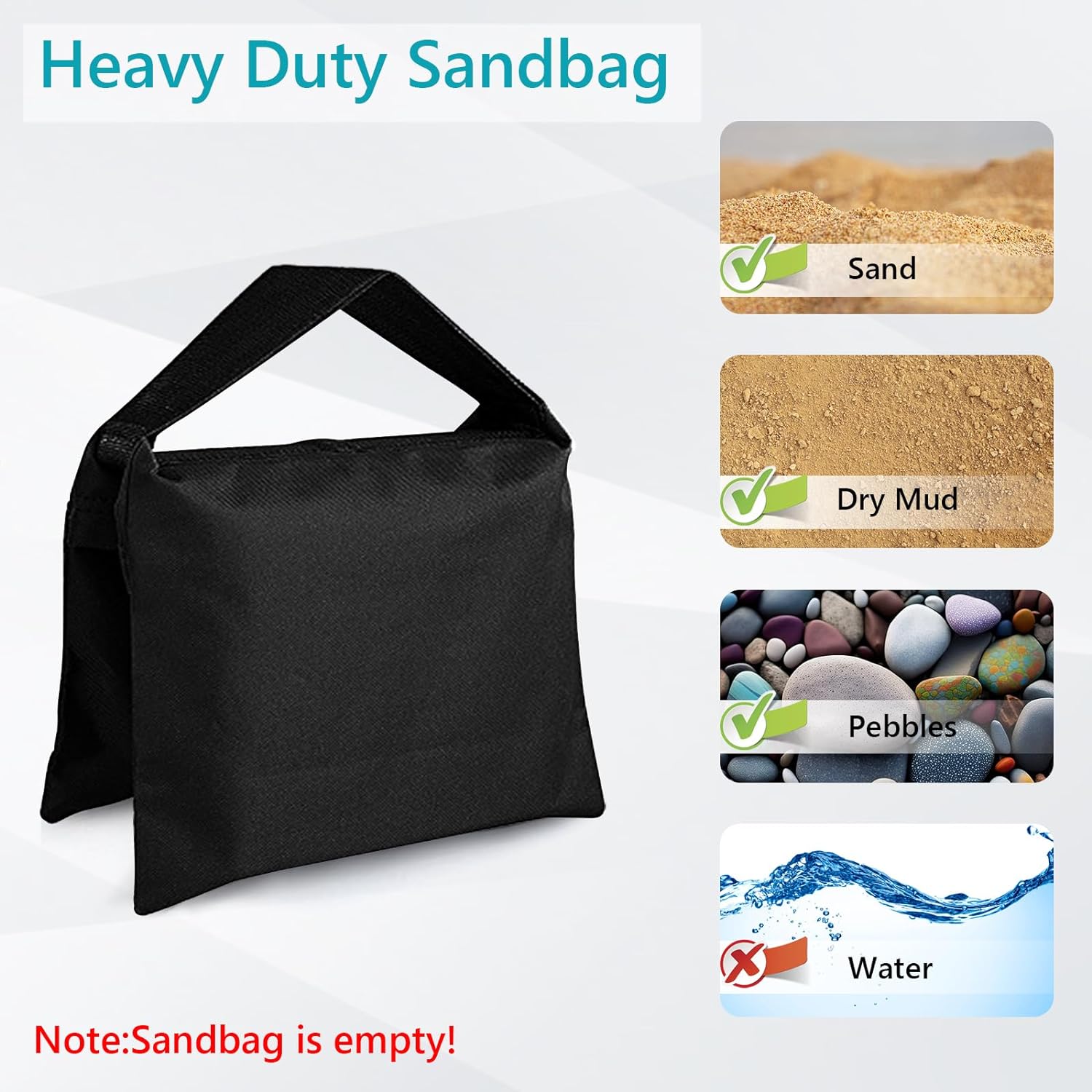 ABCCANOPY 4-Pack Black Sandbag Weights for Photography & Video Stands - Secure Equipment Outdoors & in Studios