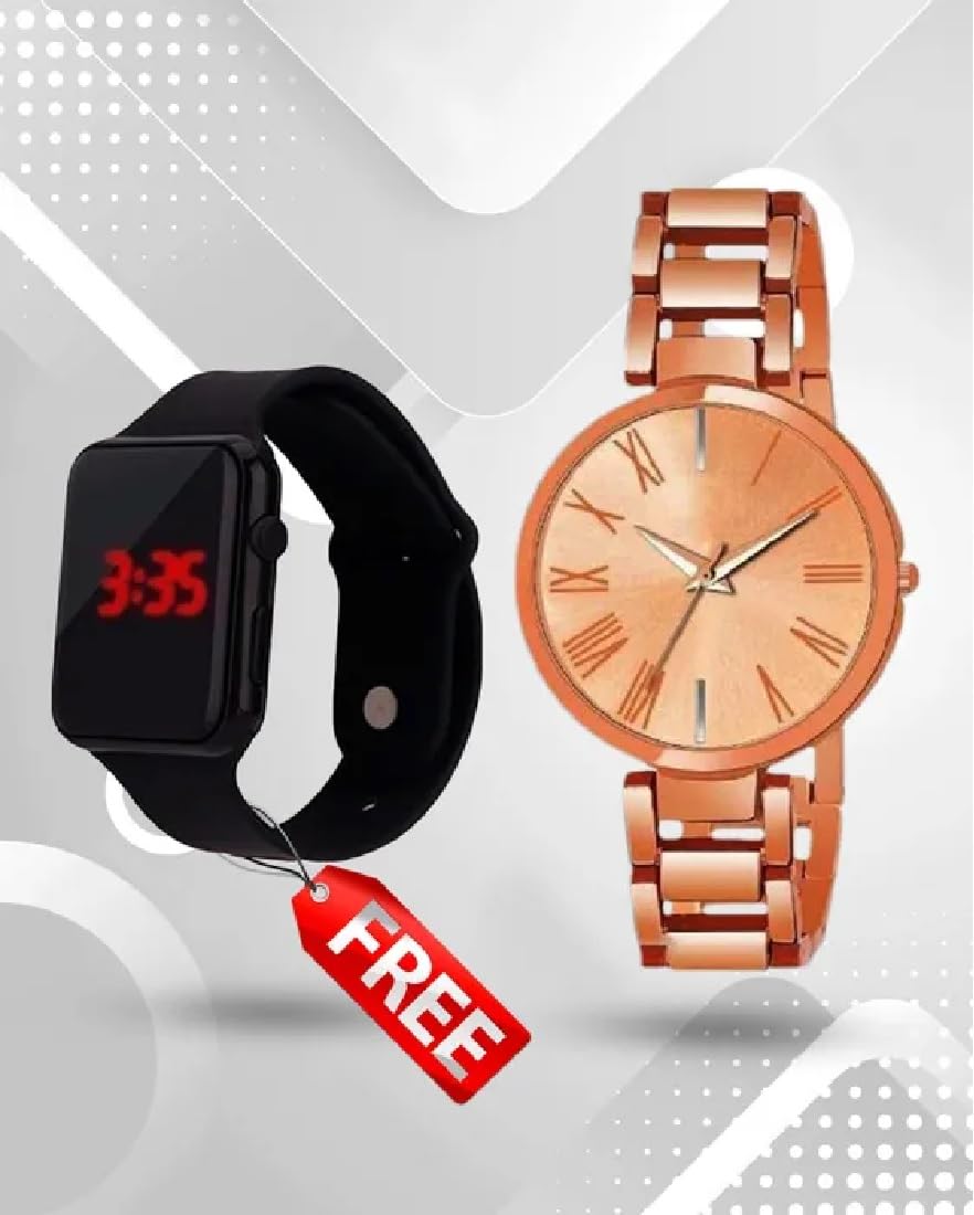 Elegant Women's Combo Watches Set (SR-490 AT-4901) - Pack of 2 Fashionable Timepieces for Casual & Office Wear