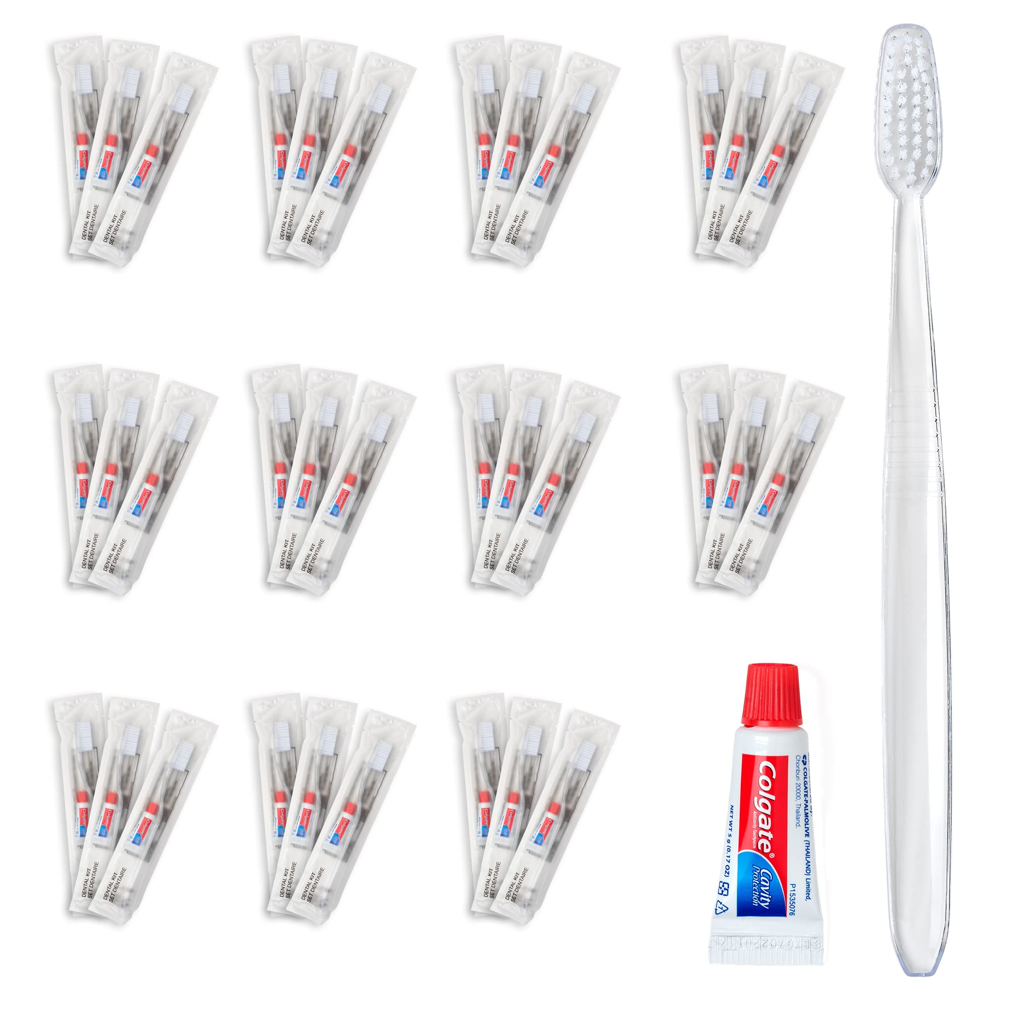 Bulk Disposable Dental Kit Bundle with Toothbrush & Toothpaste | 48 Count Travel Size | Individually Wrapped for Hygiene | Perfect for Hotels, Travel, Guest Amenities & Emergency Kits