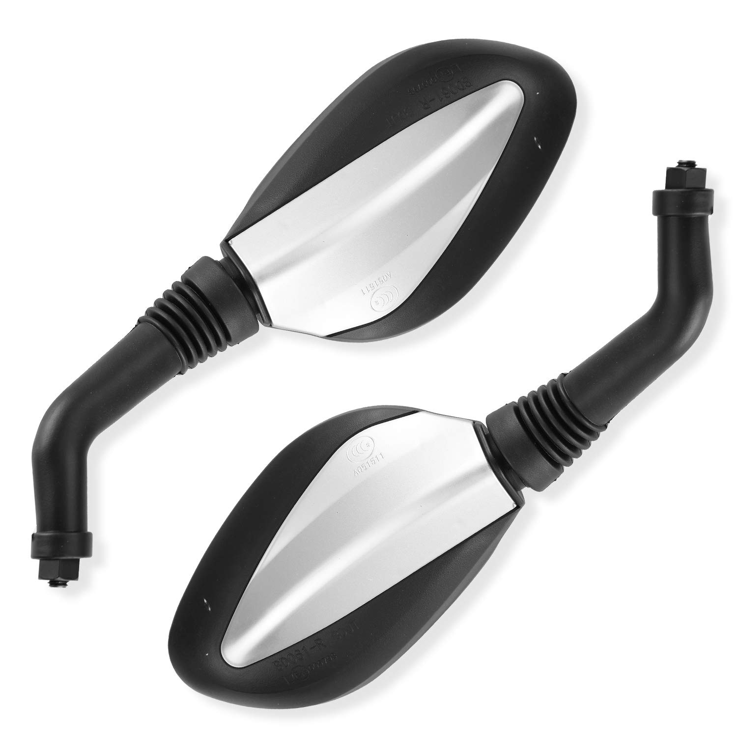8mm Silver Side Mirrors for GY6 50cc-250cc Scooters & Mopeds - Universal Fit for Chinese Motorcycles - Enhanced Rear View Safety for City Commuting & Urban Riding
