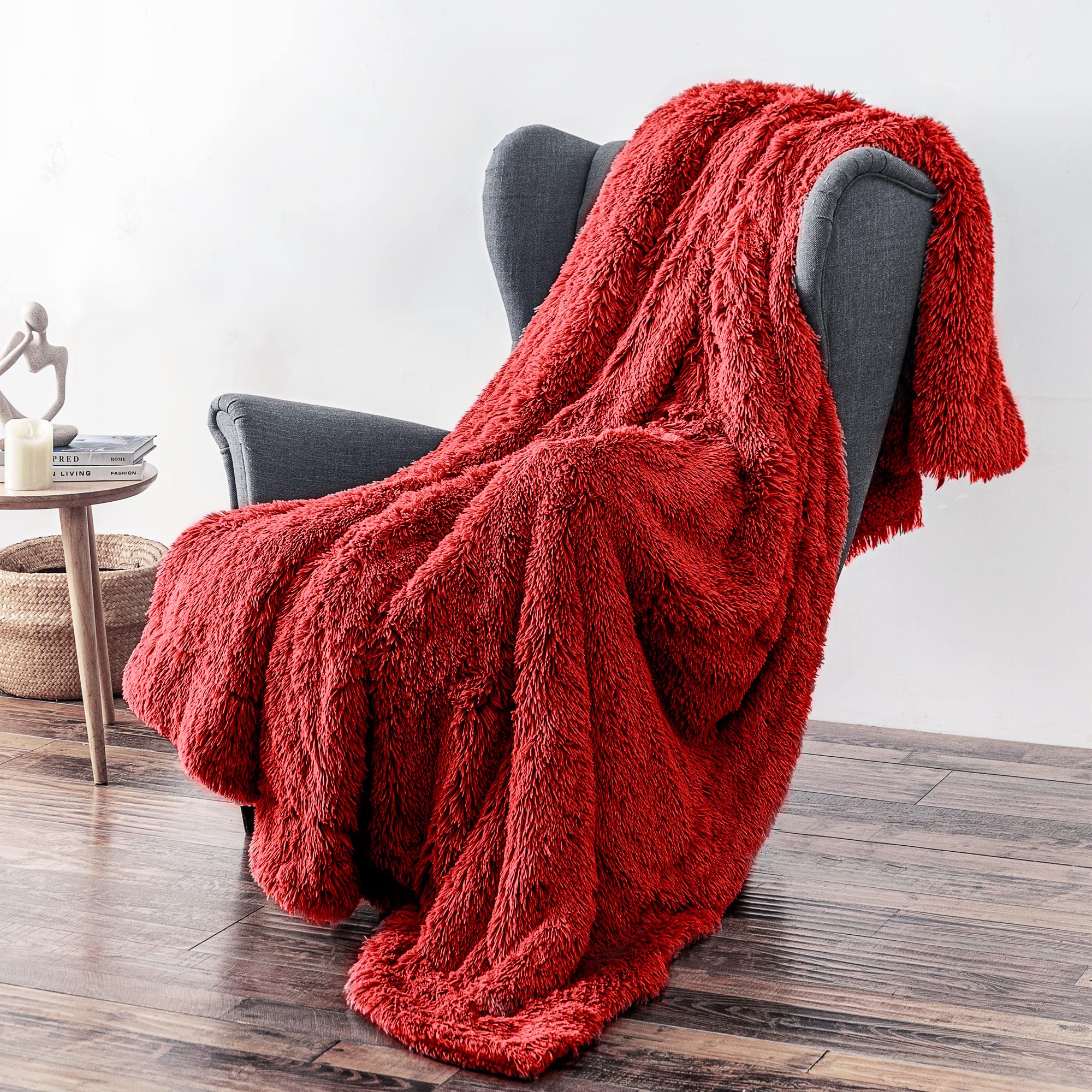 Topblan Faux Fur Throw Blanket 60