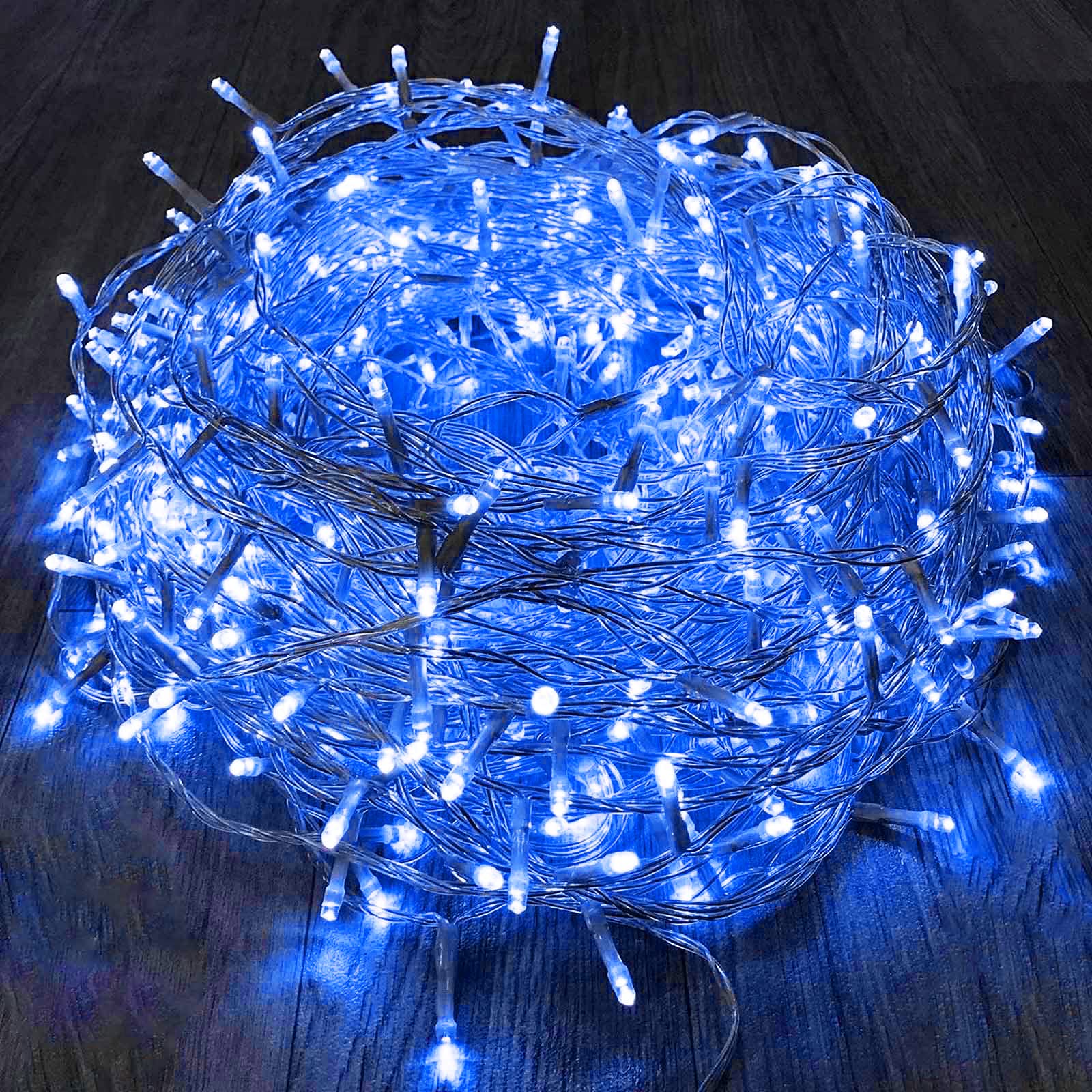 KAQ 115FT 300LED Blue Halloween Fairy Lights - Waterproof Indoor/Outdoor String Lights with 8 Lighting Modes, Clear Wire for Garden, Wedding, Party & Holiday Decorations - Perfect for Halloween Trees, Yard Displays & Seasonal Celebrations