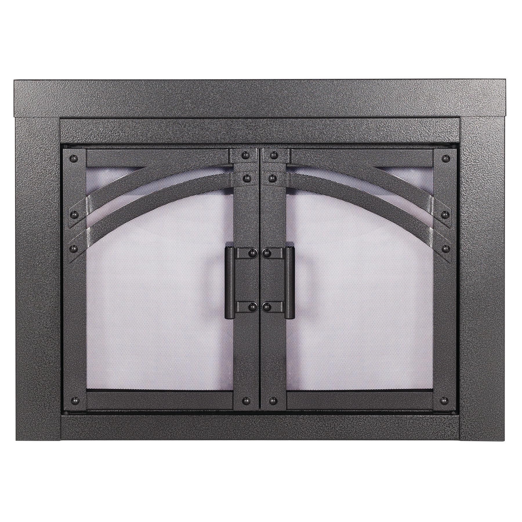 Pleasant Hearth Axel Collection Fireplace Glass Door - Heavy Duty Tempered Glass Fireplace Screen for Wood Burning Stoves & Fire Pits - Perfect for Living Room, Patio, and Outdoor Fireplace Safety