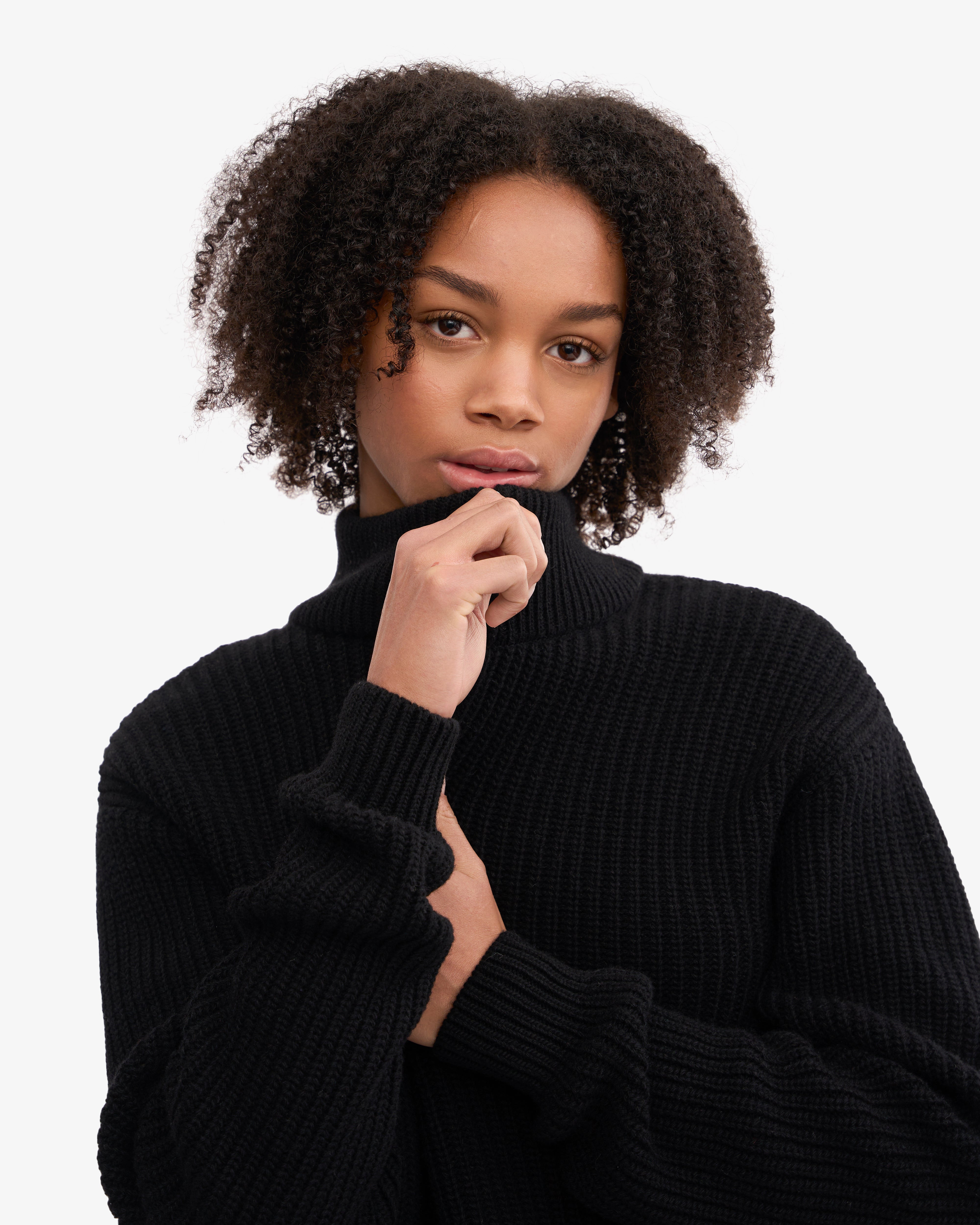 Premium Merino Wool Quarter Zip Sweater for Men - Deep Black - Comfortable & Breathable for Outdoor Activities & Casual Wear