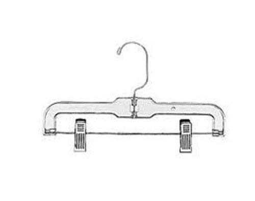 11 Inch Plastic Kids Skirt & Pant Hangers with Chrome Hooks - Bulk Pack of 100 - Perfect for Closet Organization, Retail Stores & Laundry Room Storage