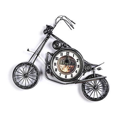 Vintage Motorcycle Wall Clock - Handcrafted Silent Non-Ticking Art Decor for Bedroom, Office, Living Room - 29
