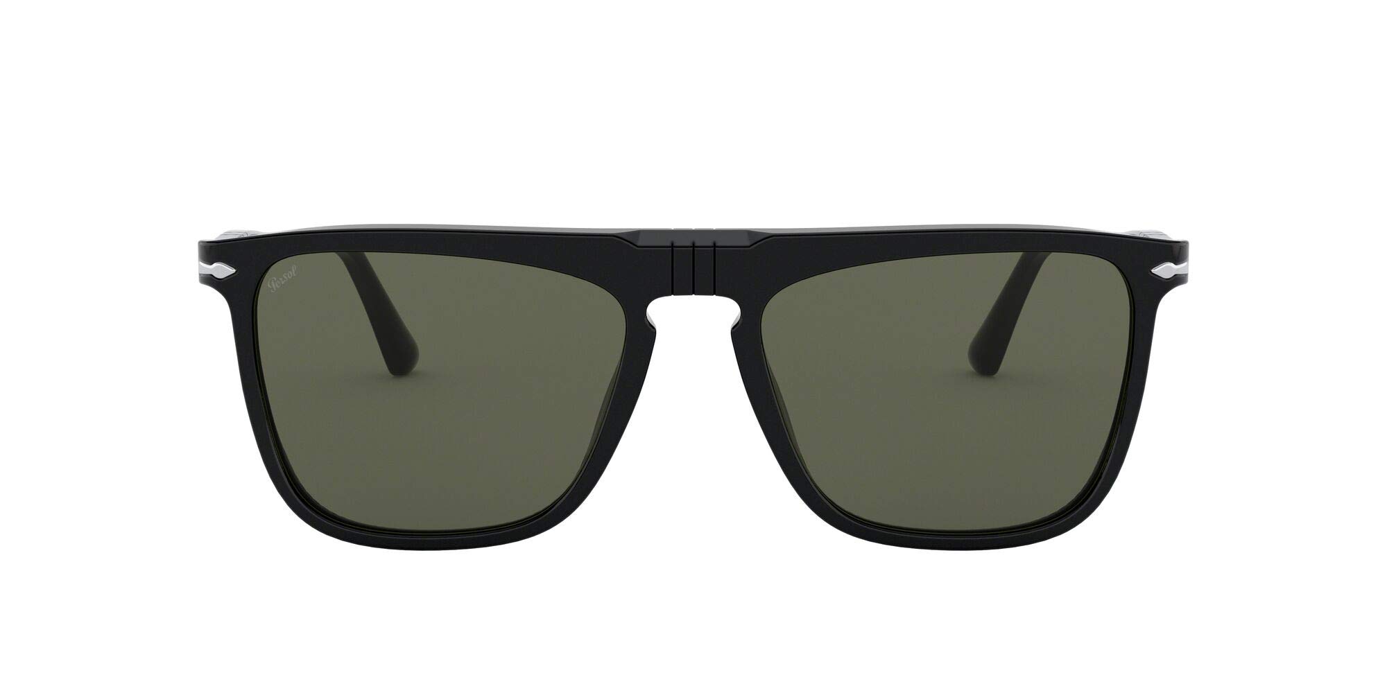 Persol PO3225S Rectangular Polarized Sunglasses for Men & Women - UV Protection, Classic Style for Driving, Travel & Outdoor Activities