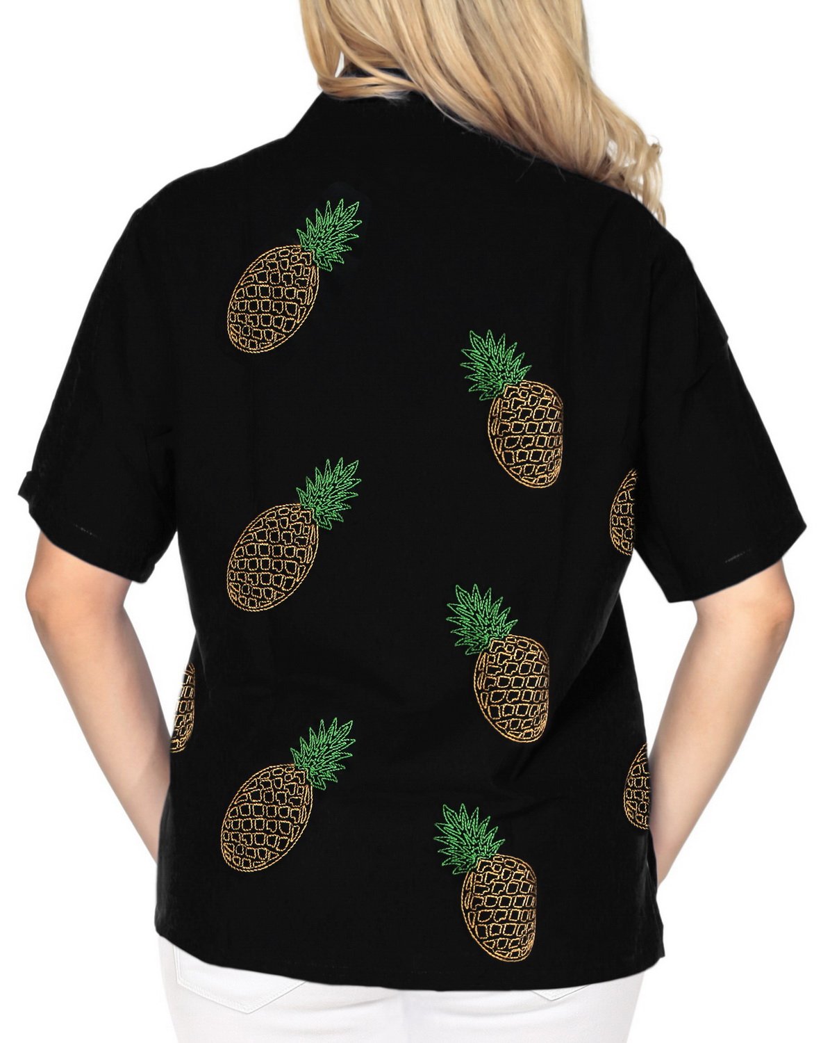 LA LEELA Women's Hawaiian Short Sleeve Blouse - Floral Beach Shirt for Summer Vacation, Pool Party & Tropical Getaways