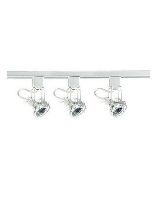 Quorum International 7243 3-Light White Halogen Track Lighting Kit - Modern Ceiling Light Fixture for Living Room, Kitchen, or Retail Stores