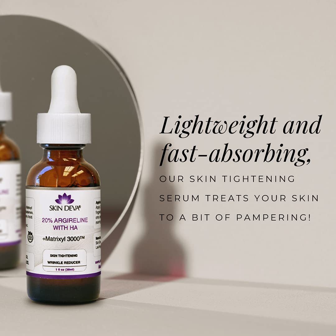 SKIN DEVA 20% Argireline Serum with Matrixyl 3000 & Hyaluronic Acid - Anti-Aging Face Serum for Wrinkle Reduction, Skin Toning & Collagen Stimulation | Perfect for Daily Skincare Routine & Nighttime Anti-Wrinkle Treatment