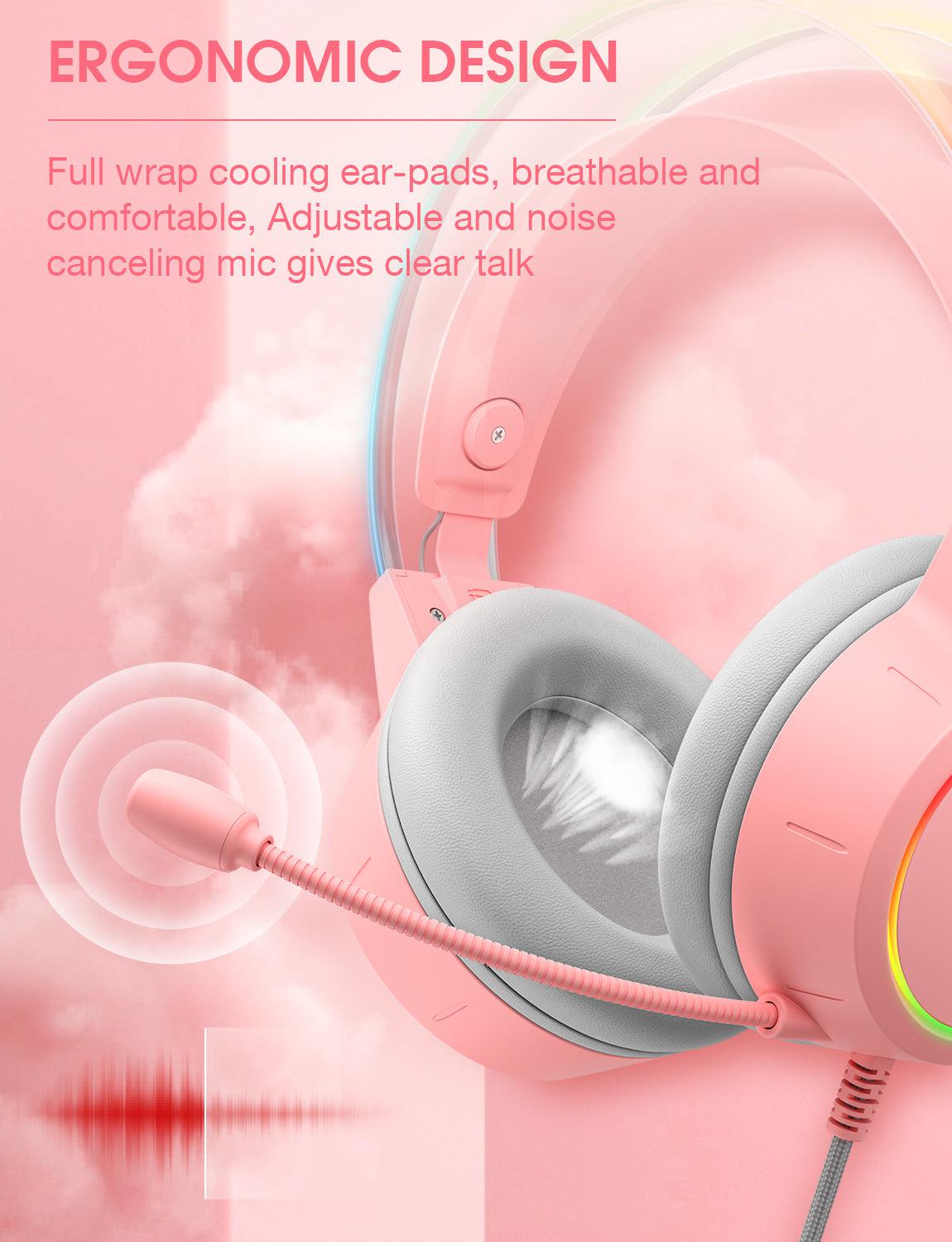 ONIKUMA X15 PRO RGB Gaming Headset with Noise Cancelling Microphone - Wired 3.5mm Headphones for PC, PS4, Xbox - Perfect for Competitive Gaming & Online Streaming