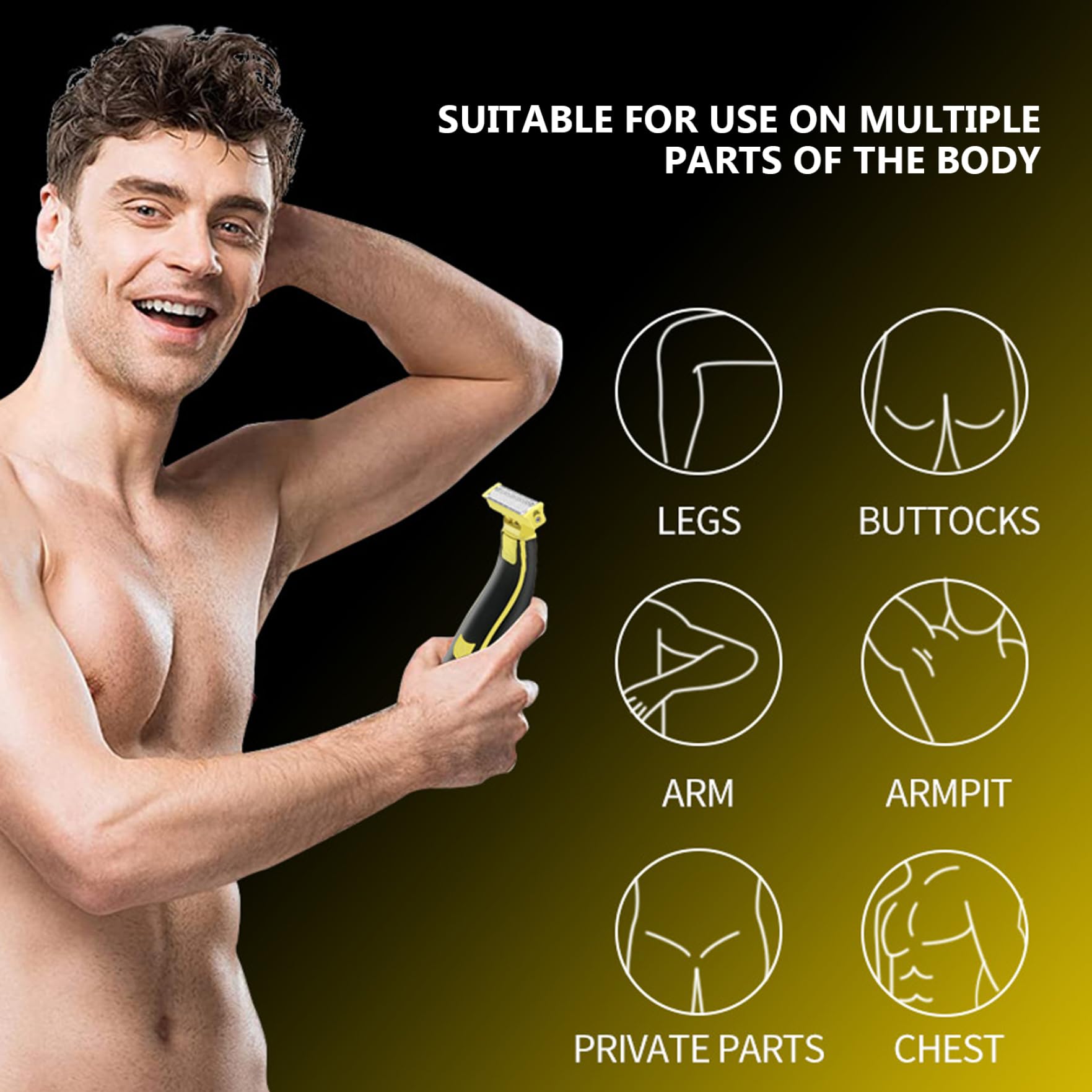 Premium Electric Shaver for Men - Wet & Dry Waterproof Rotary Shaver with USB Rechargeable 700mAh Battery - Full Body Grooming for Face, Chest & Legs - Ideal for Travel, Gym & Daily Shaving Routine - Men's Body Hair Trimmer & Women's Hair Removal Tool