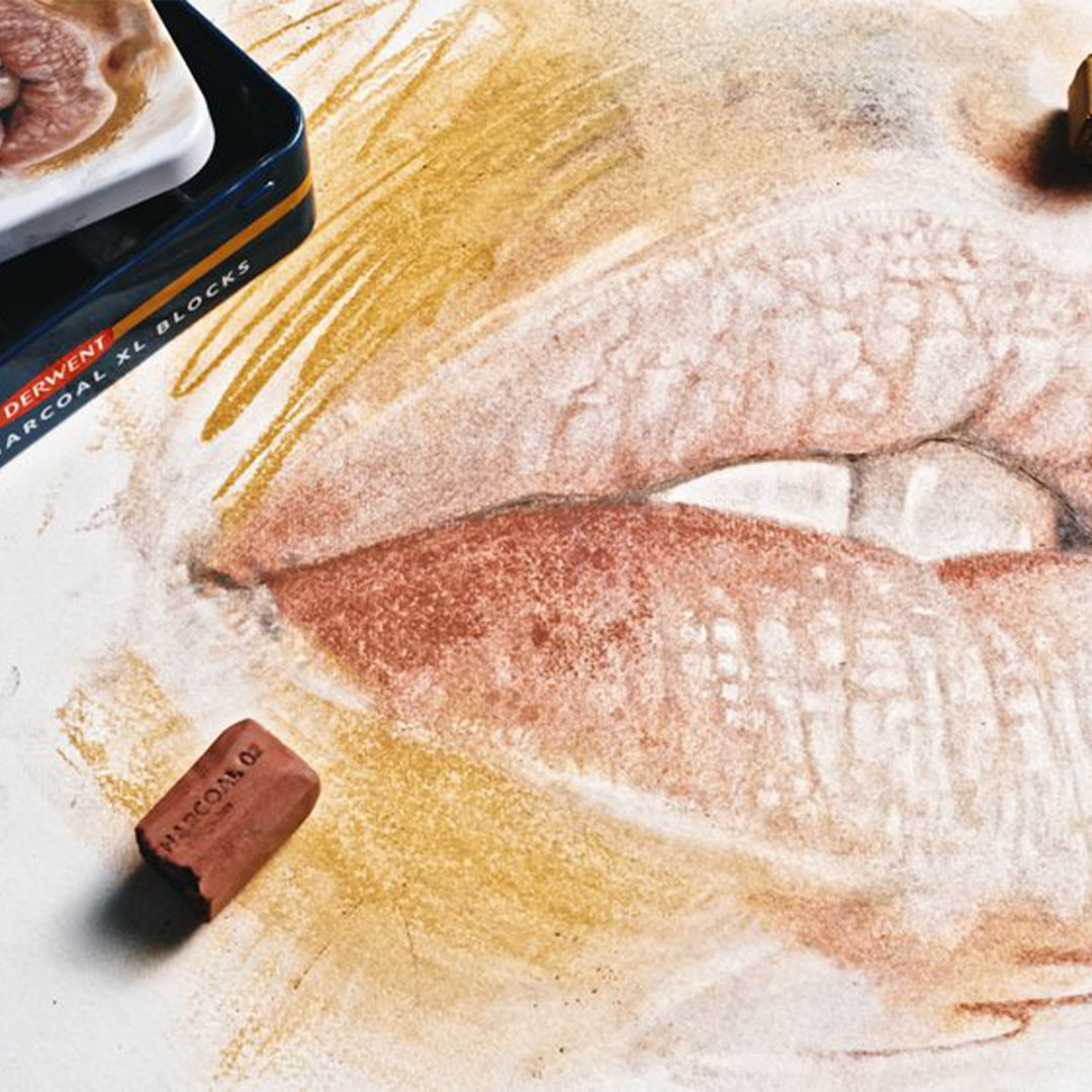 Derwent Tinted Charcoal XL Blocks Set of 6 - Premium Artist Drawing Supplies for Sketching & Shading - Perfect for Professional Artists, Students & Art Enthusiasts
